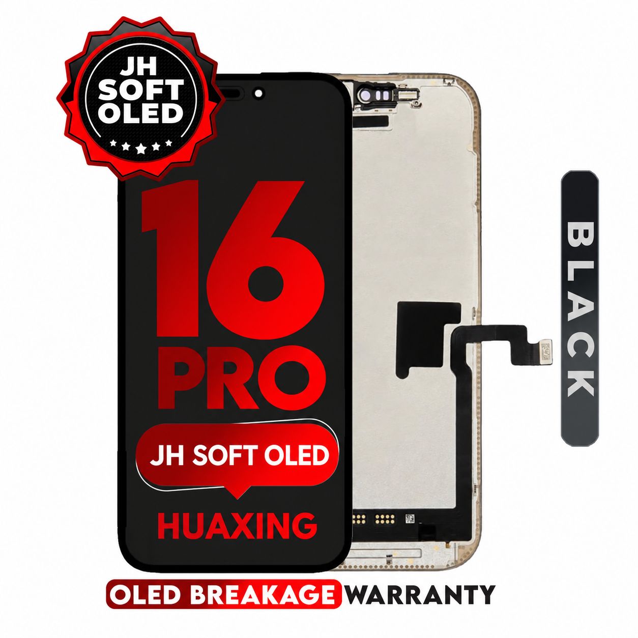 For iPhone 16 Pro | Soft OLED (JH HUAXING)  (Full Coverage/ Breakage covered)