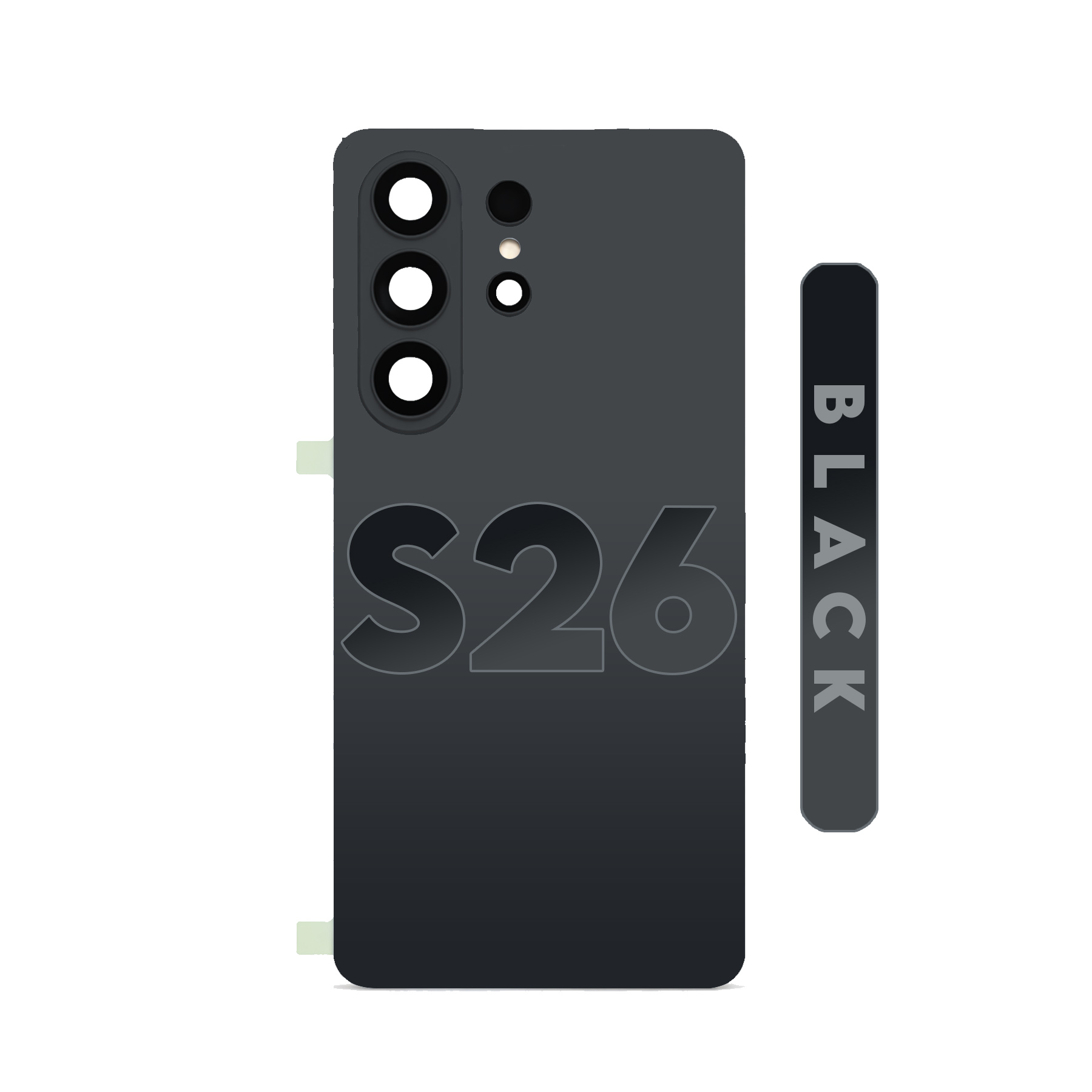 (Black) For Samsung Galaxy S26 | Back Cover Glass With Camera Lens