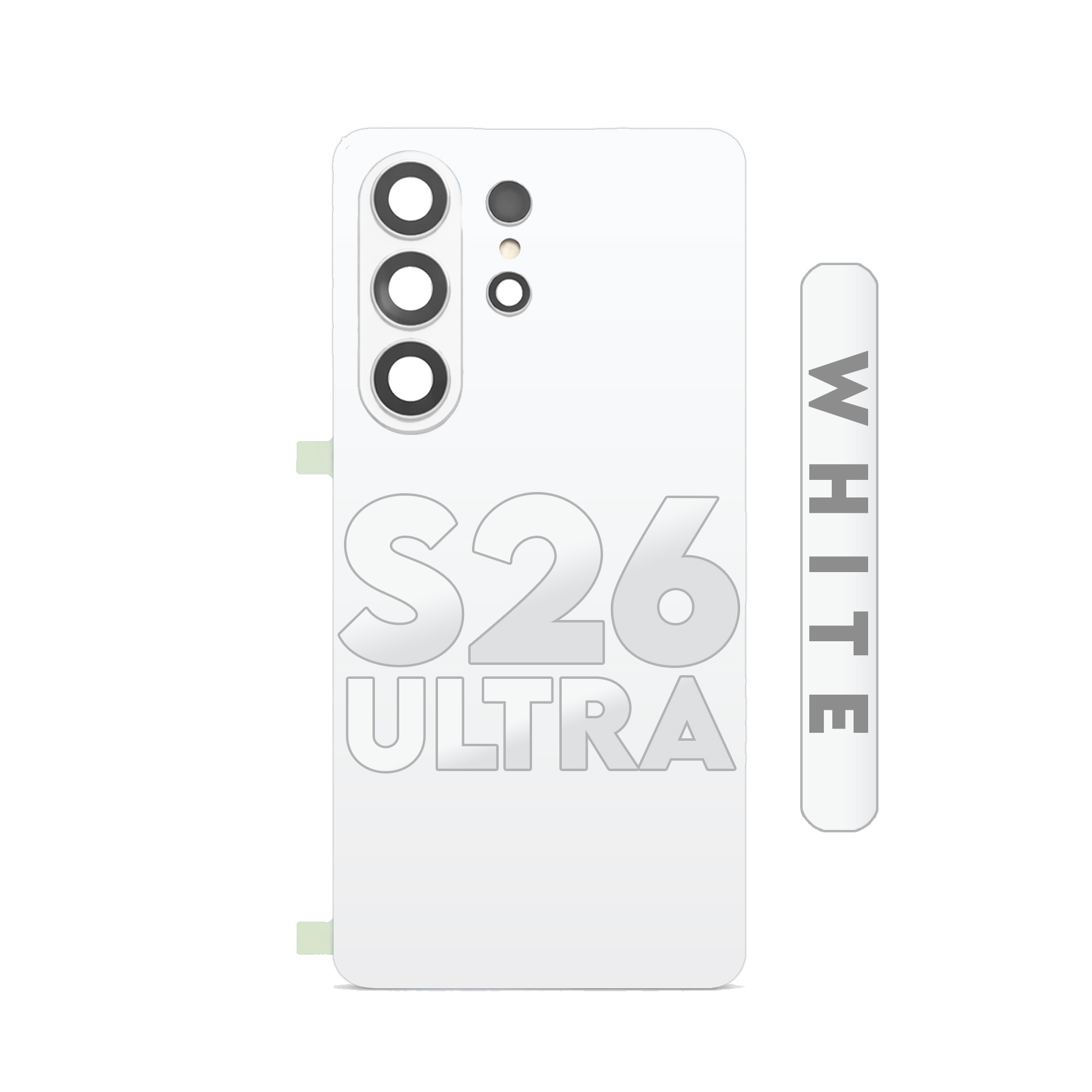 (White) For Samsung Galaxy S26 Ultra 5G | Back Cover Glass With Camera Lens