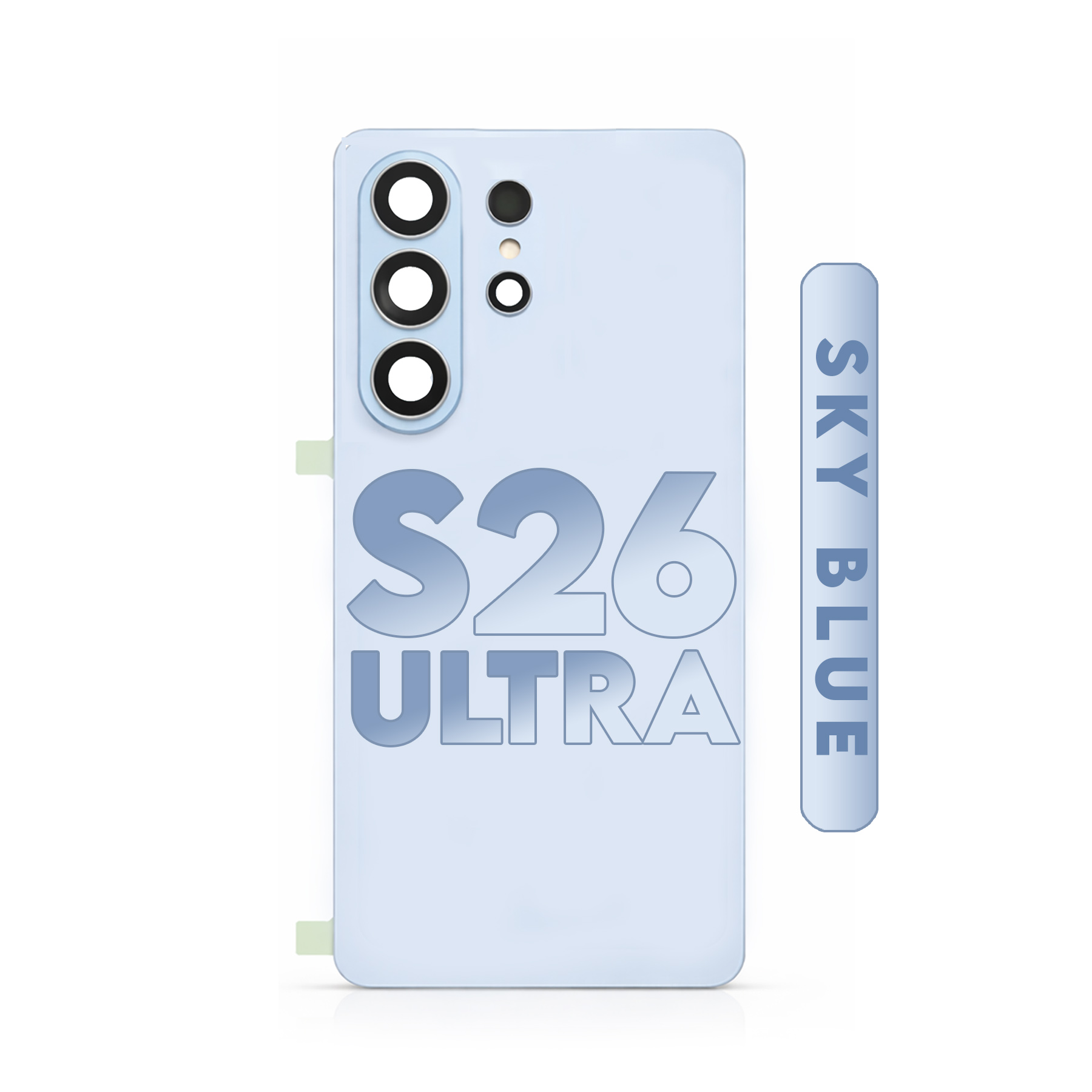 (Sky Blue)  For Samsung Galaxy S26 Ultra 5G | Back Cover Glass With Camera Lens 