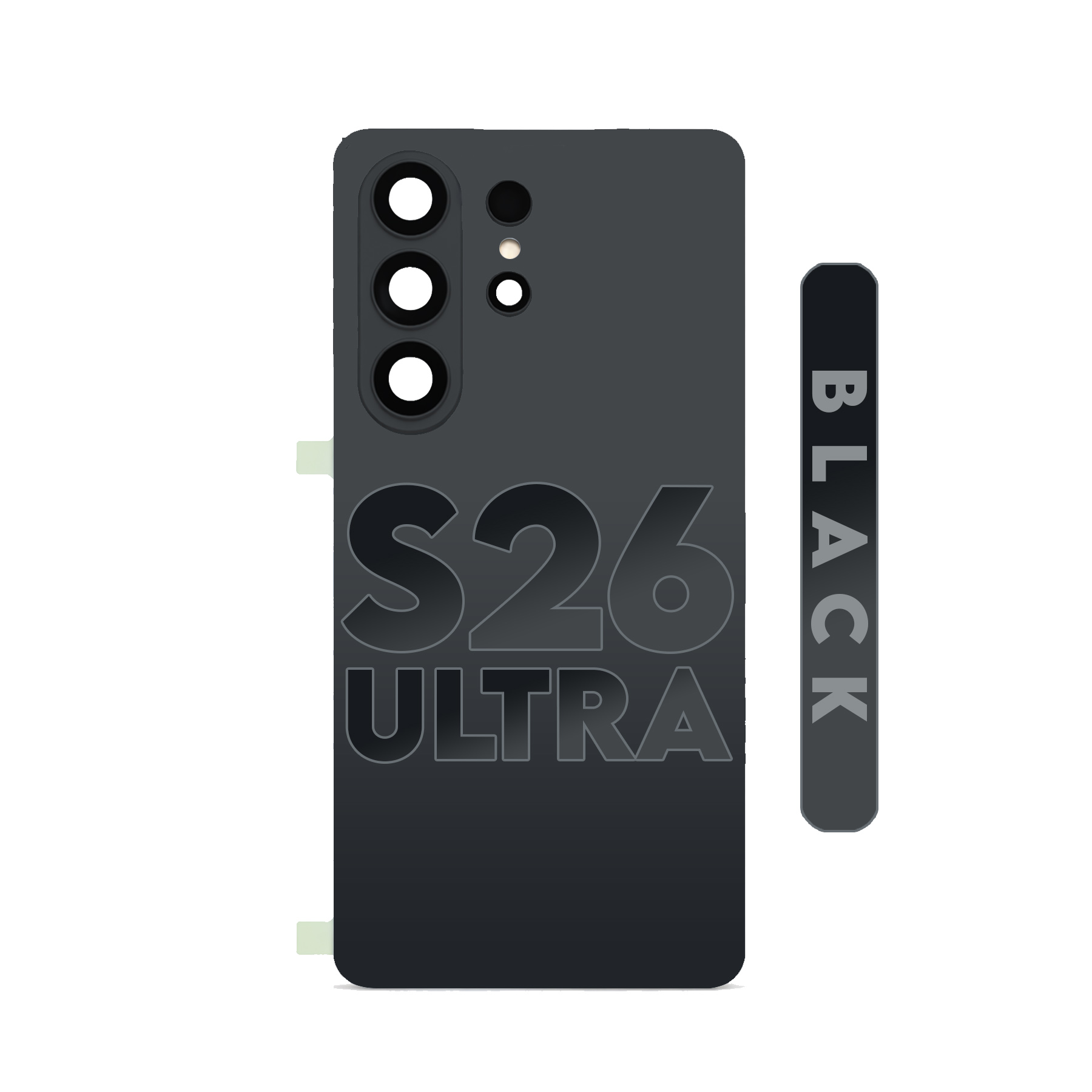 (BLACK) For Samsung Galaxy S26 Ultra 5G | Back Cover Glass With Camera Lens