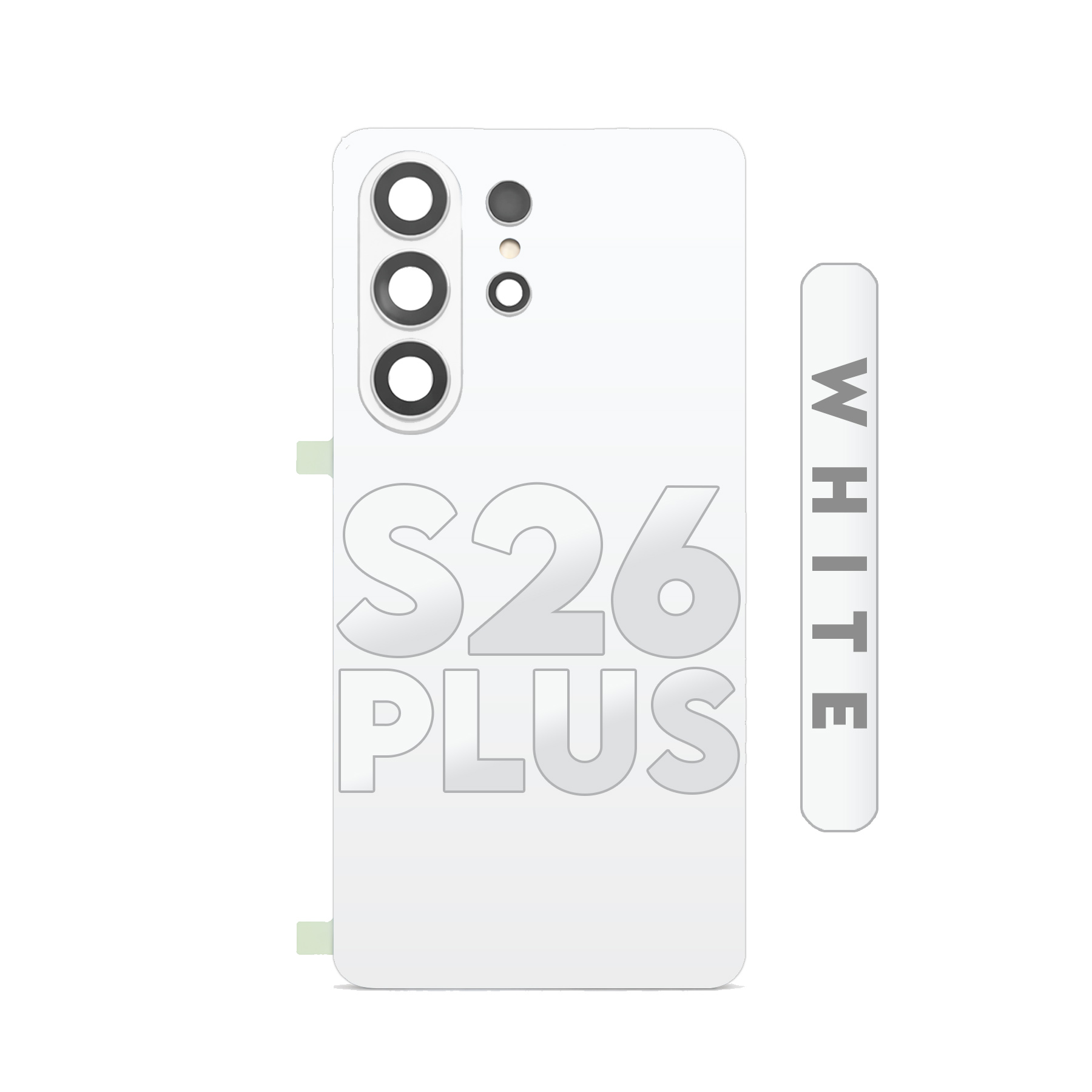 (White) For Samsung Galaxy S26 Plus | Back Cover Glass With Camera Lens