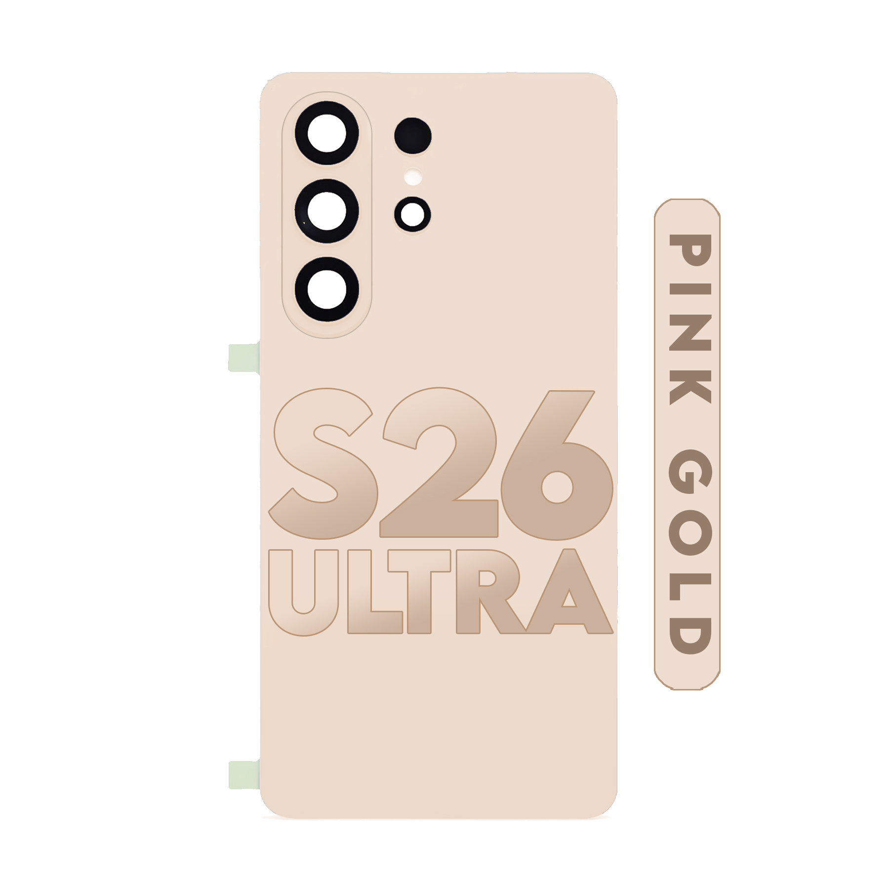 (Pink Gold) For Samsung Galaxy S26 Ultra 5G | Back Cover Glass With Camera Lens