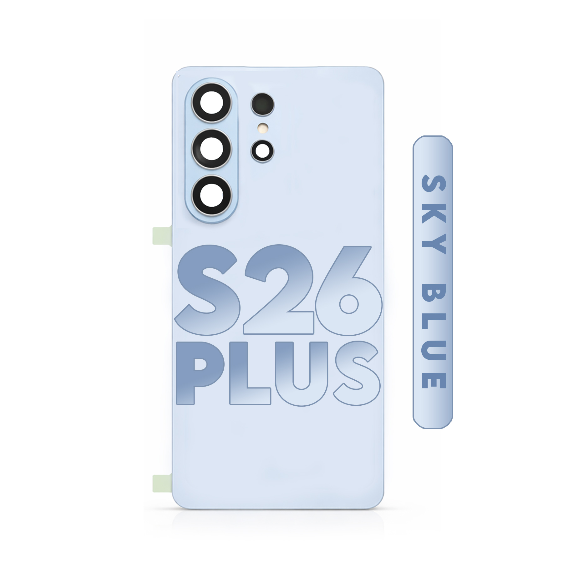 (Sky Blue) For Samsung Galaxy S26 Plus | Back Cover Glass With Camera Lens