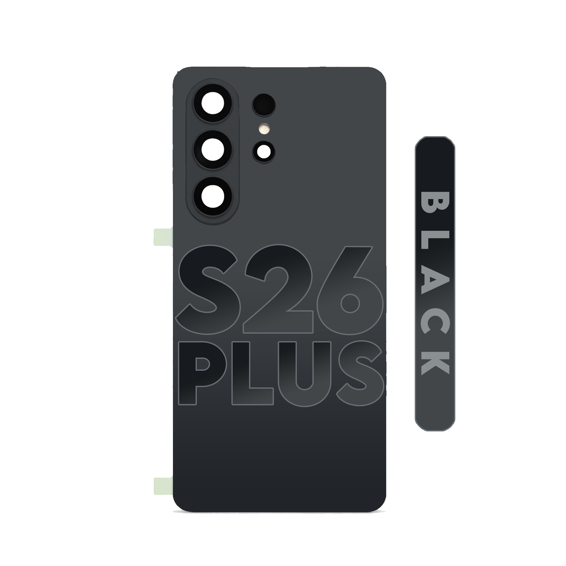 (BLACK) For Samsung Galaxy S26 Plus | Back Cover Glass With Camera Lens