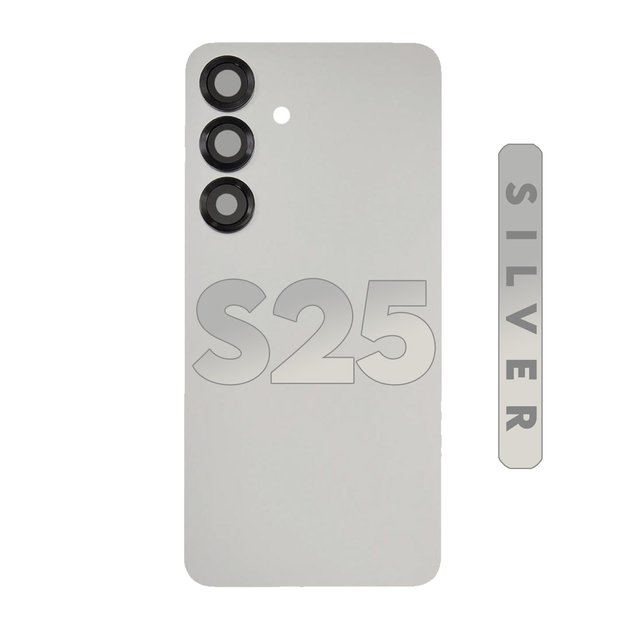 (Silver Shadow) For Galaxy S25 5G | Back Cover Glass With Camera Lens (No Logo)