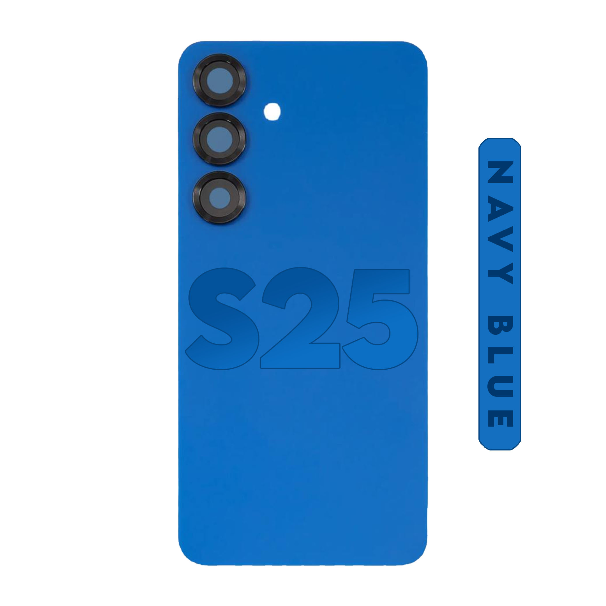 (Navy) For Galaxy S25 5G | Back Cover Glass With Camera Lens (No Logo)
