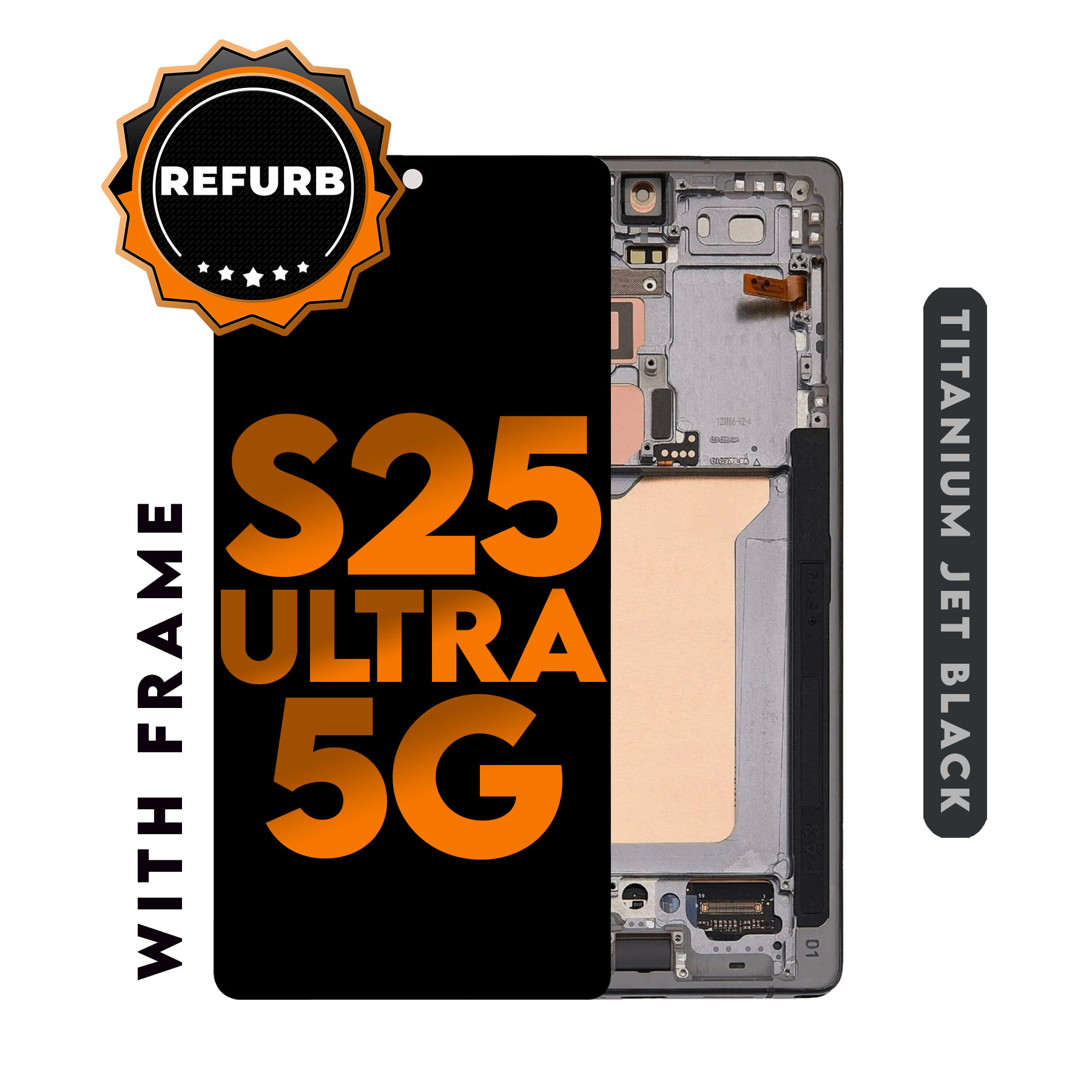 (Titanium Black) (Refurbished) For Galaxy S25 Ultra (S938U) | LCD Replacement With Frame