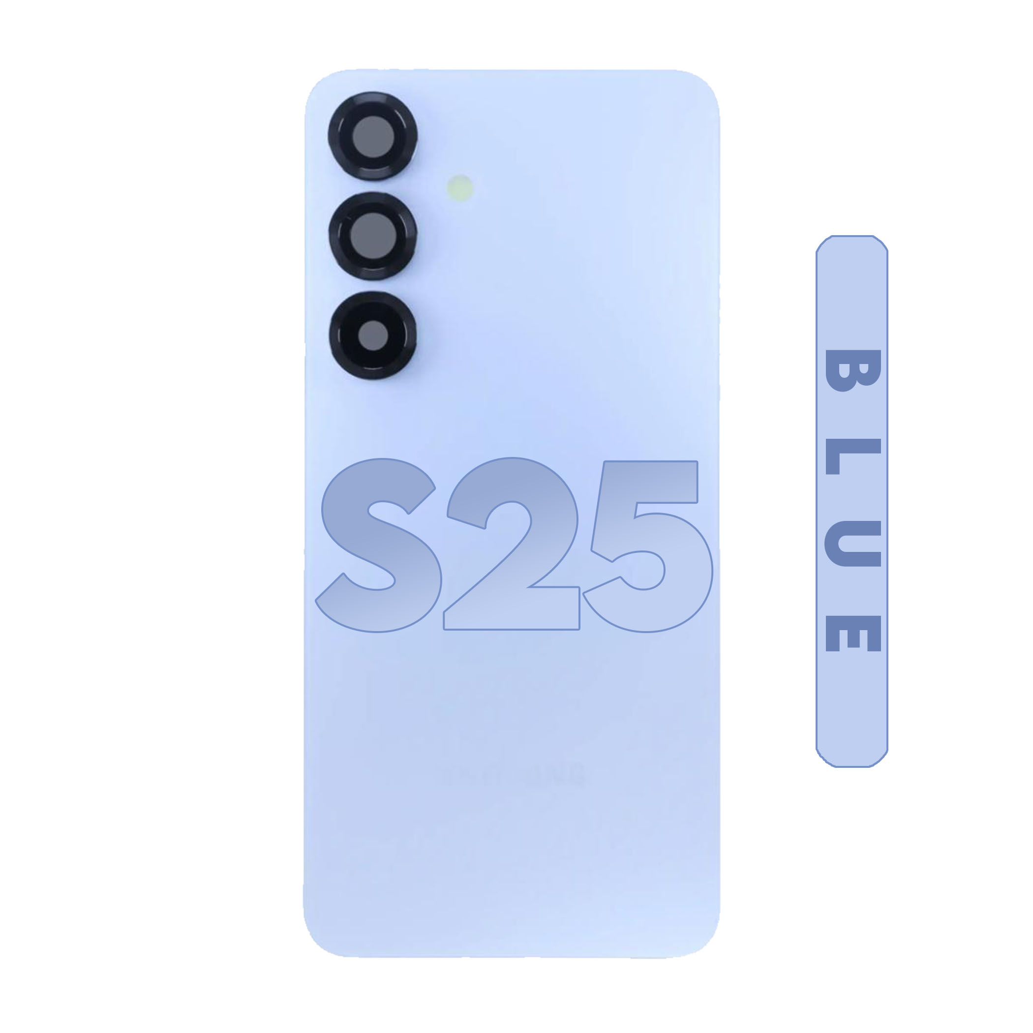 (Icy Blue) For Galaxy S25 5G | Back Cover Glass With Camera Lens (No Logo)
