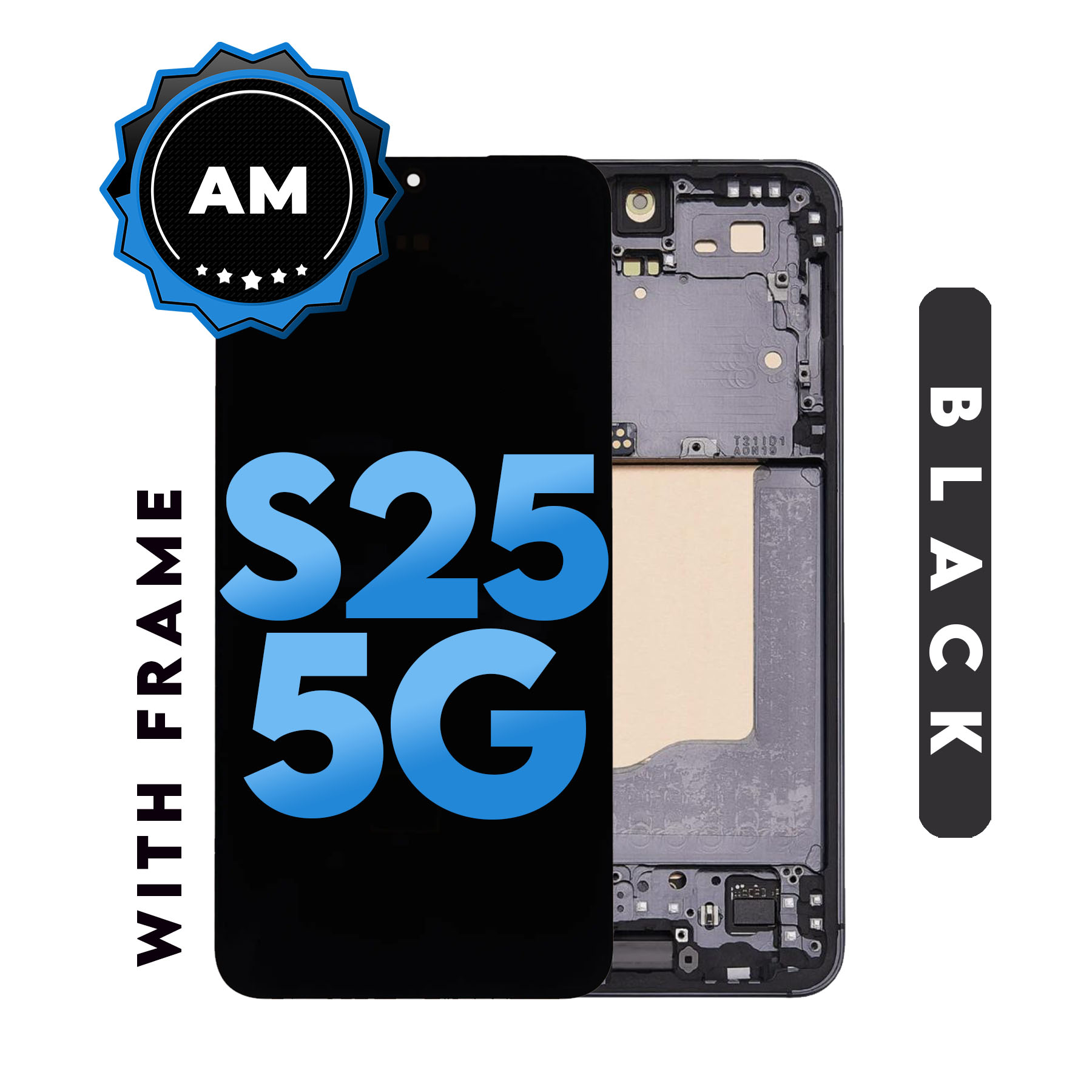 (TFT) Samsung S25 5G (with Frame) Replacement Part - Black