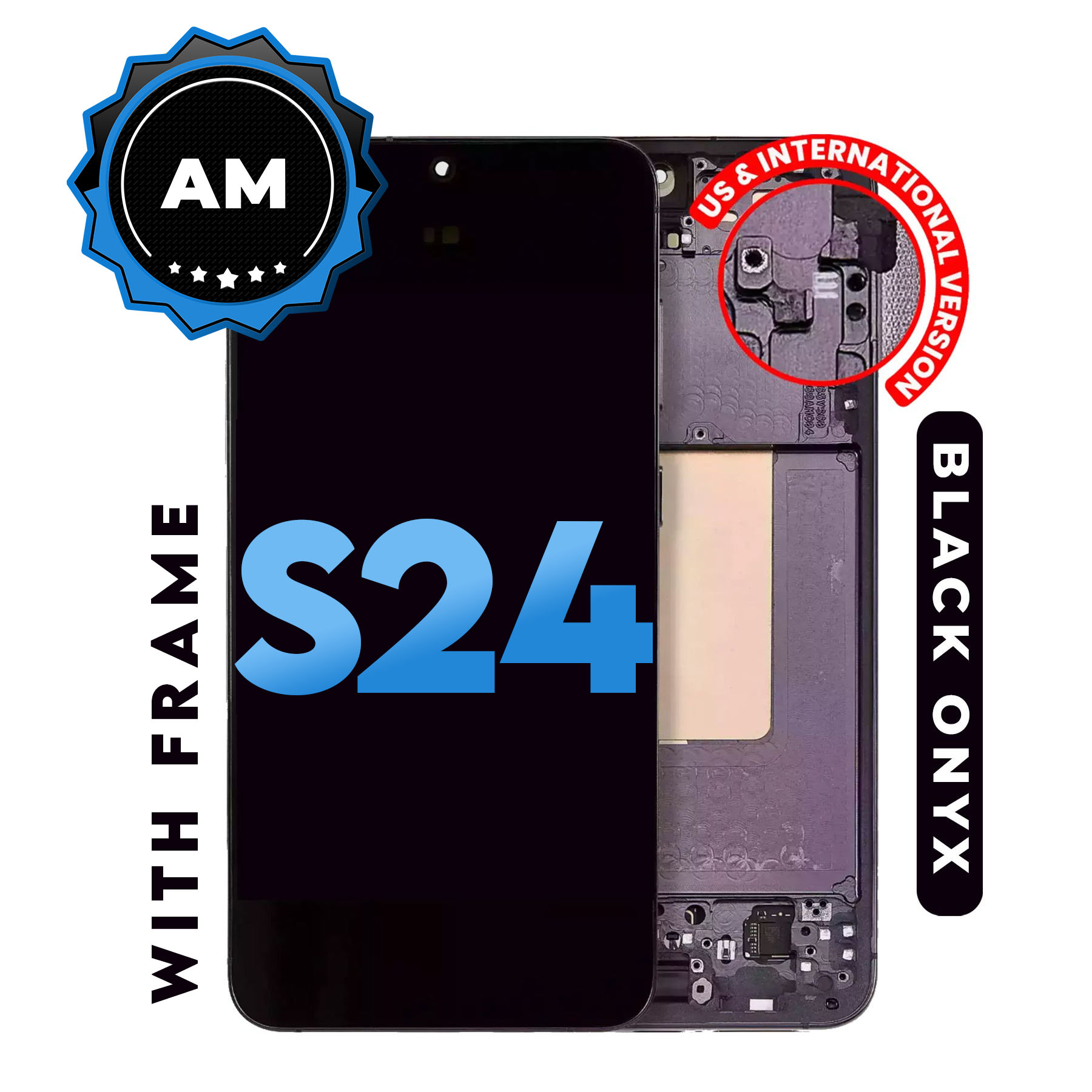 (TFT) Samsung S24 5G (with Frame) Replacement Part - Black
