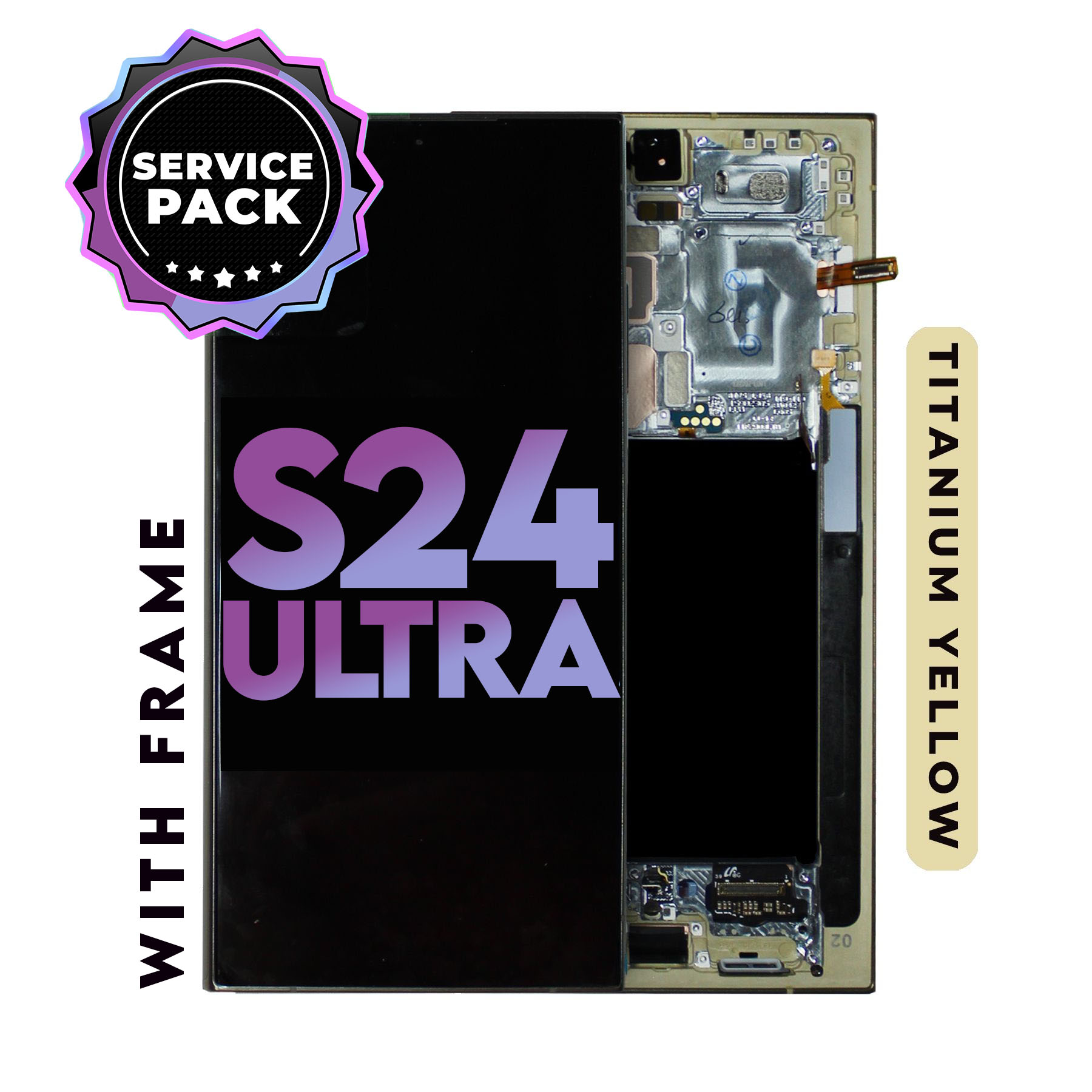 (Titanium Yellow) (Premium) Samsung S24 Ultra | OLED Screen With Frame