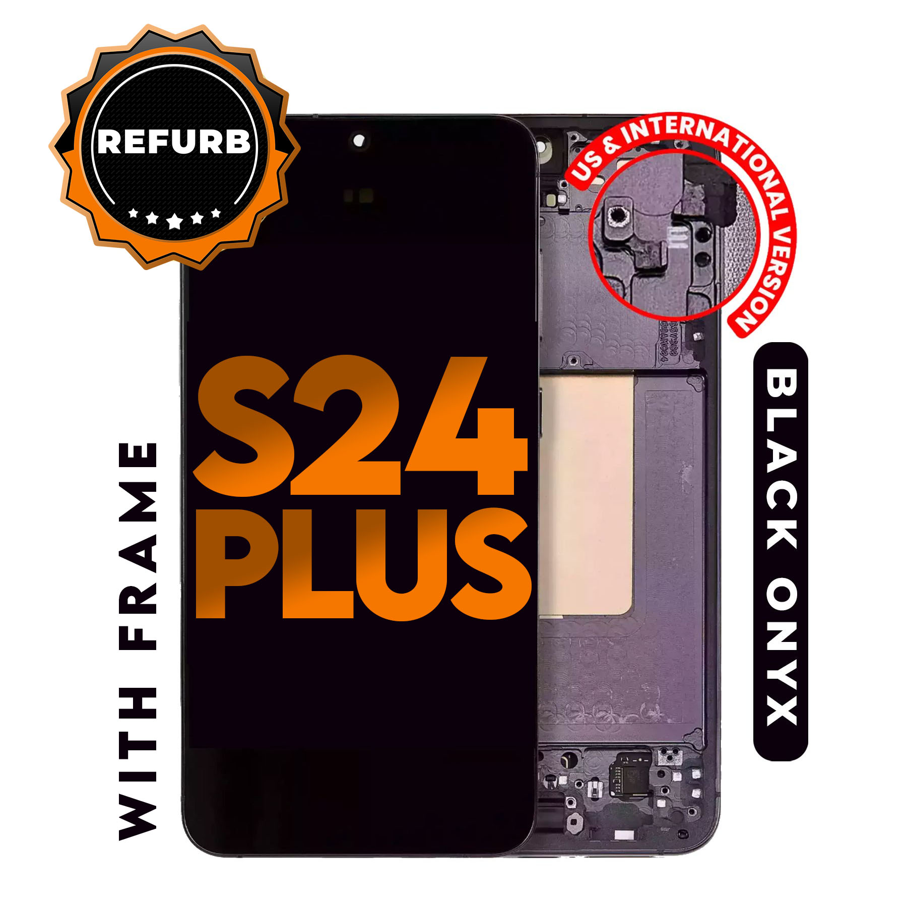 (Premium) (Black) For Galaxy  S24 Plus |  Oled Screen With Frame 
