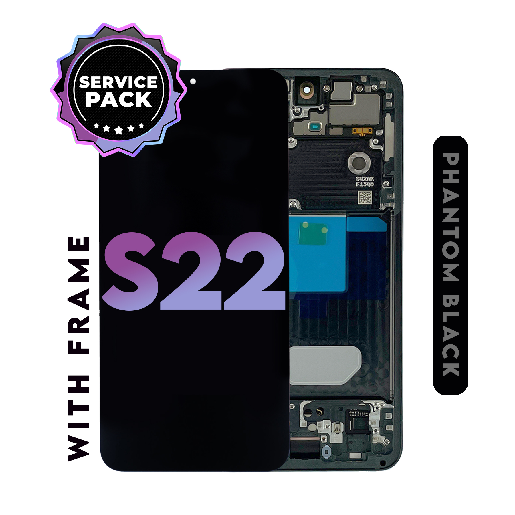  (Premium) (SP) (Black) For Samsung S22 5G | OLED Screen With FRAME