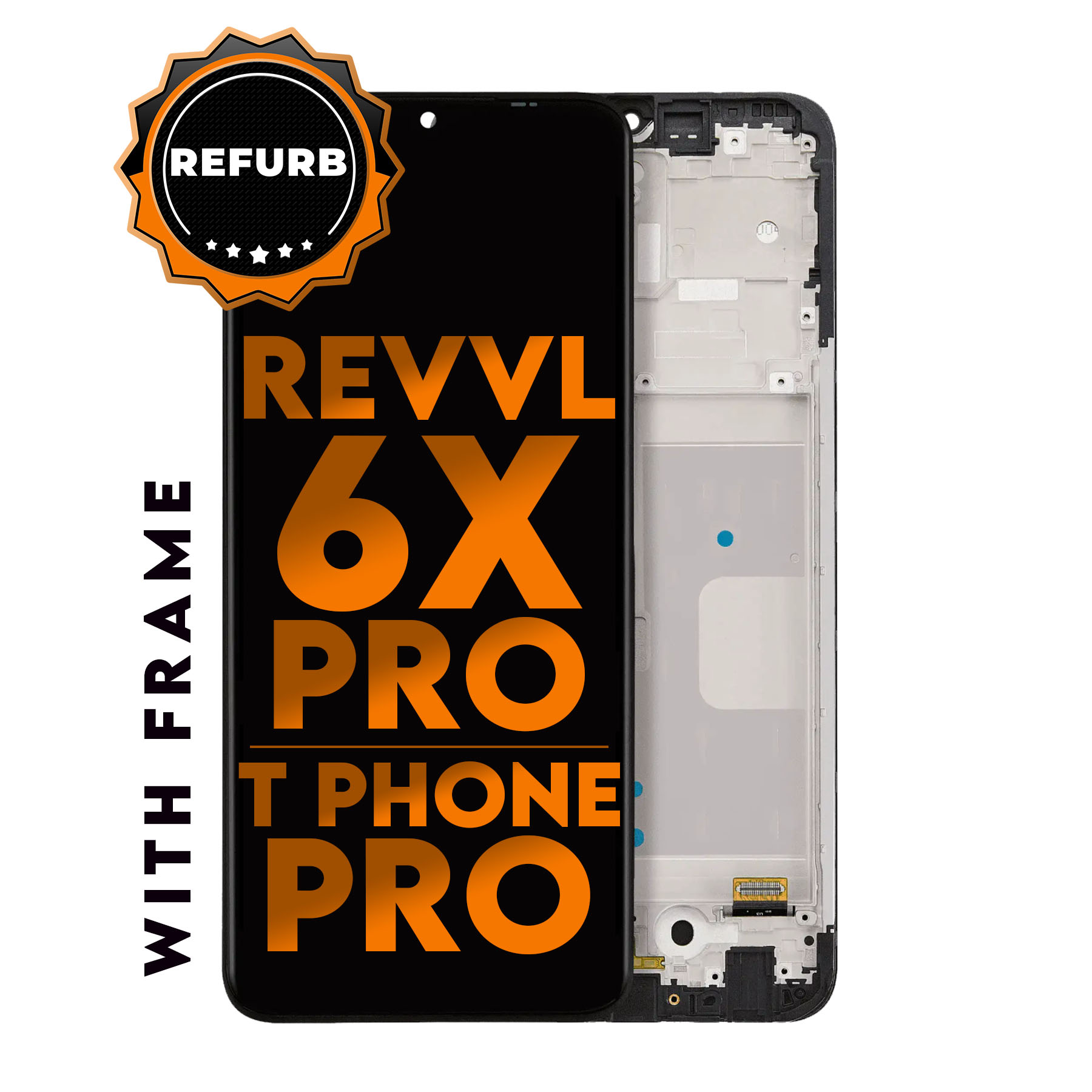 T-Mobile Revvl 6X Pro 5G / T Phone Pro | LCD Assembly With Frame (Black)