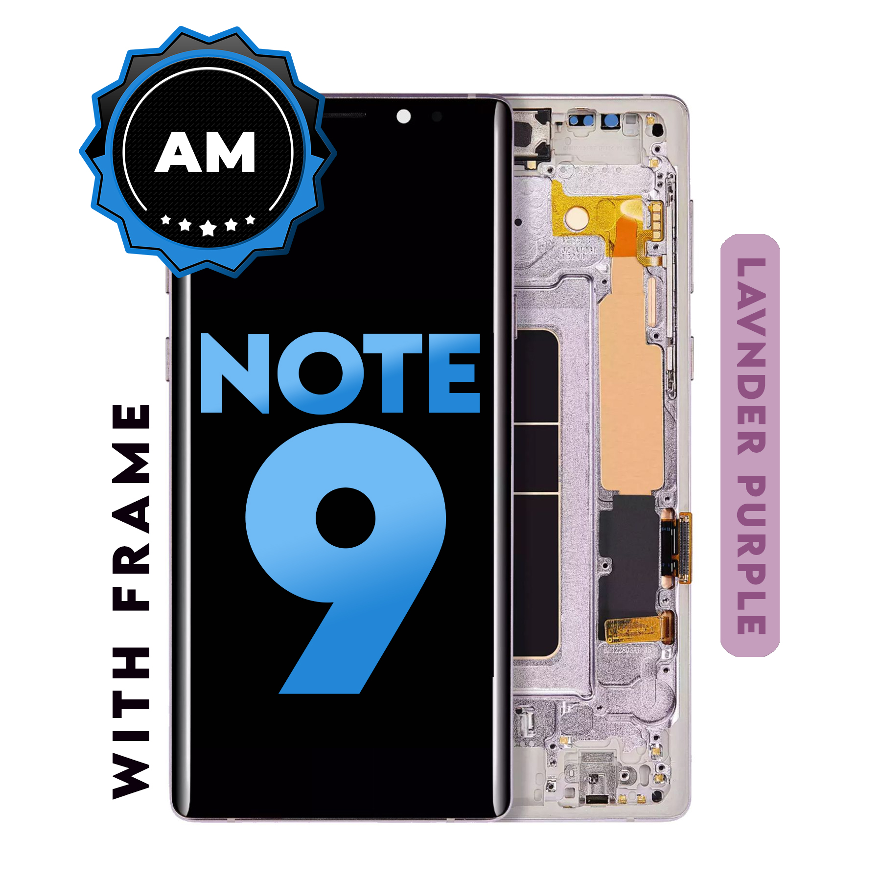(TFT) For Galaxy Note 9 | (with) Frame LCD Replacement Part - Lavender Purple