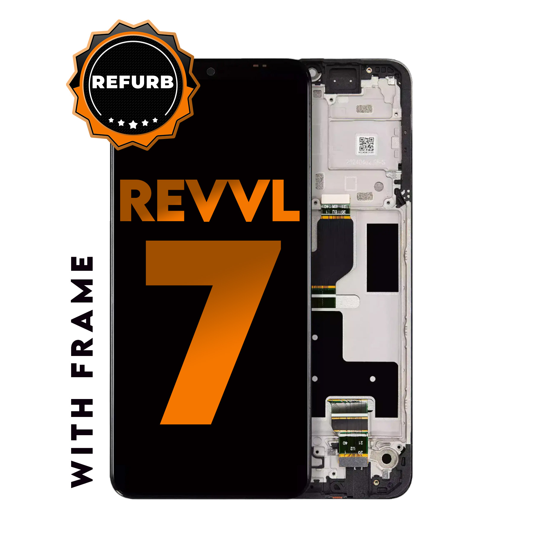 T-Mobile Revvl 7 | (Refurbished) LCD Assembly With Frame (Black)