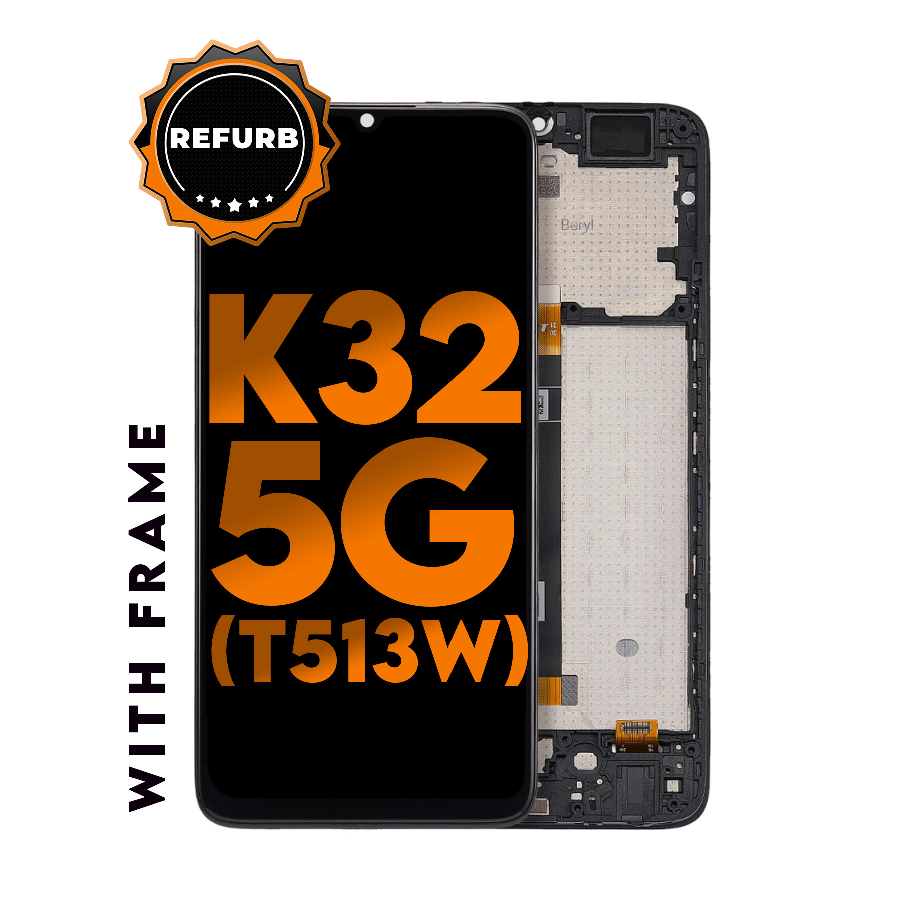 TCL K32 5G | (Refurbished) LCD Assembly With Frame (Black) — image 1