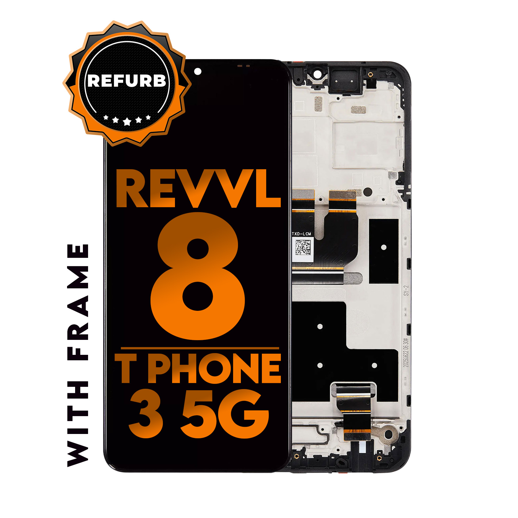 LCD Assembly With Frame For T-Mobile Revvl 8 / T Phone 3 5G (Refurbished) (All Colors) — image 1