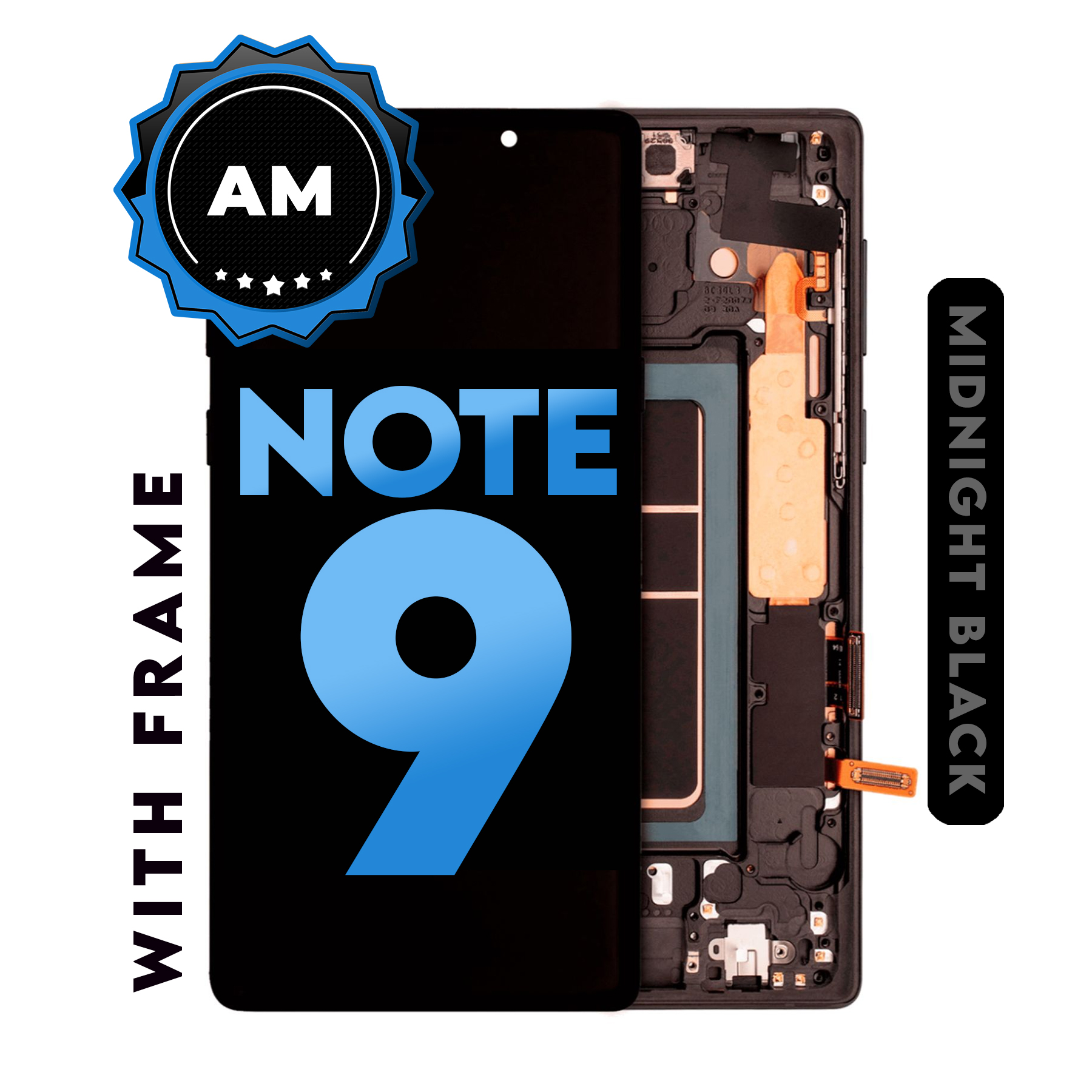 (TFT) For Galaxy Note 9 | (with) Frame LCD Replacement Part - Midnight Black
