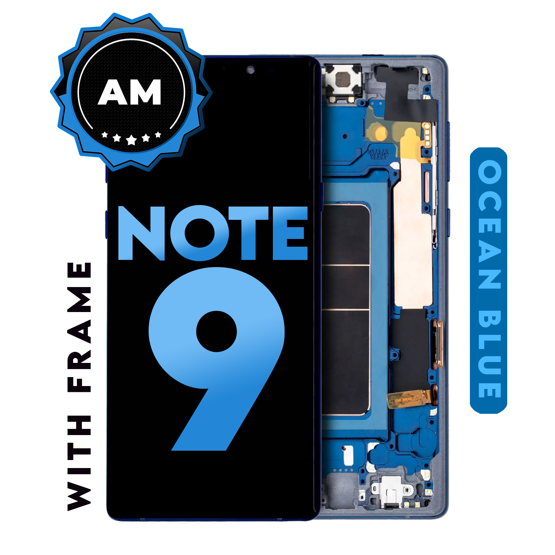 (TFT) For Galaxy Note 9 | (with) Frame LCD Replacement Part - Blue
