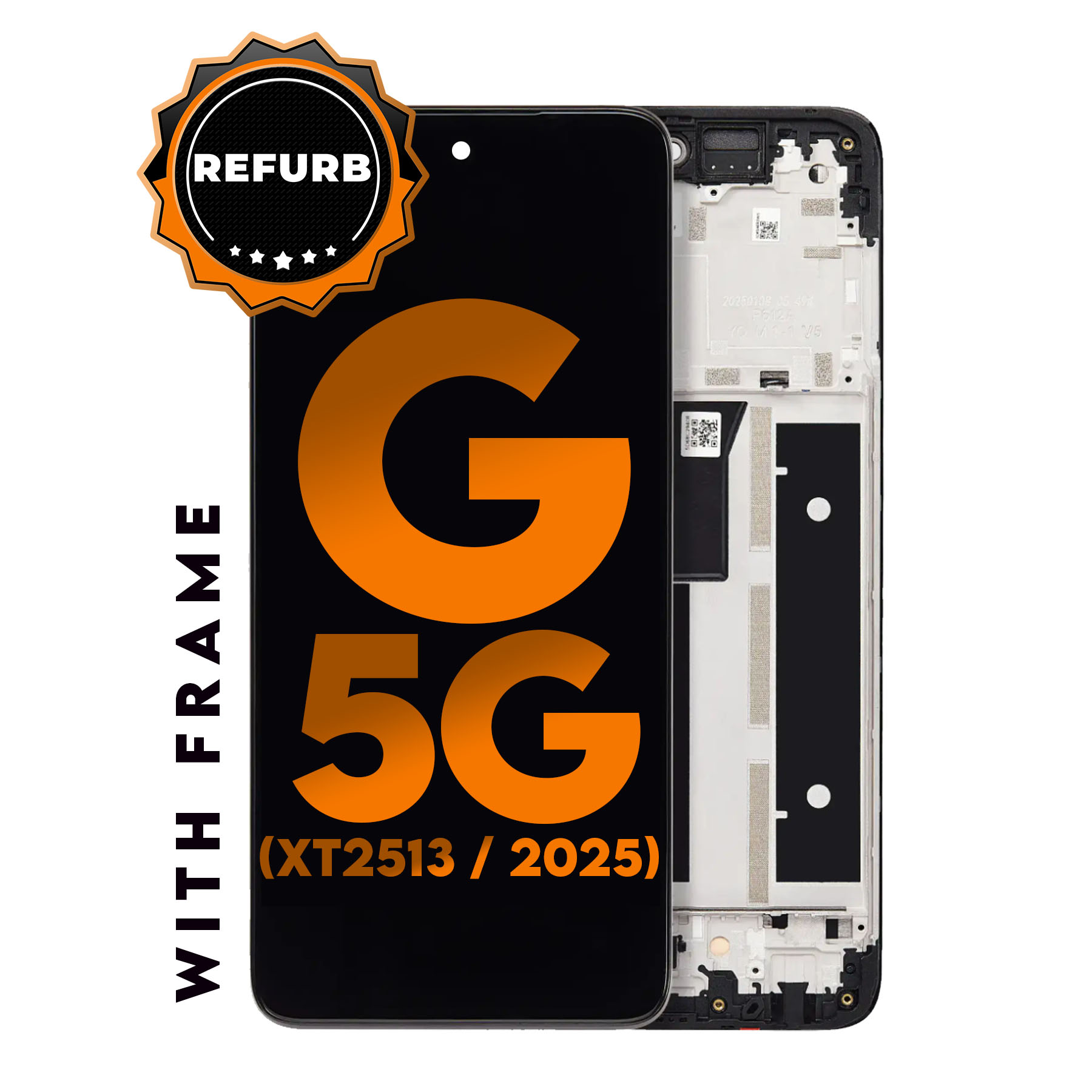 For Motorola Moto G 5G (XT2513 / 2025) | LCD Assembly With Frame (Black) (Premium)