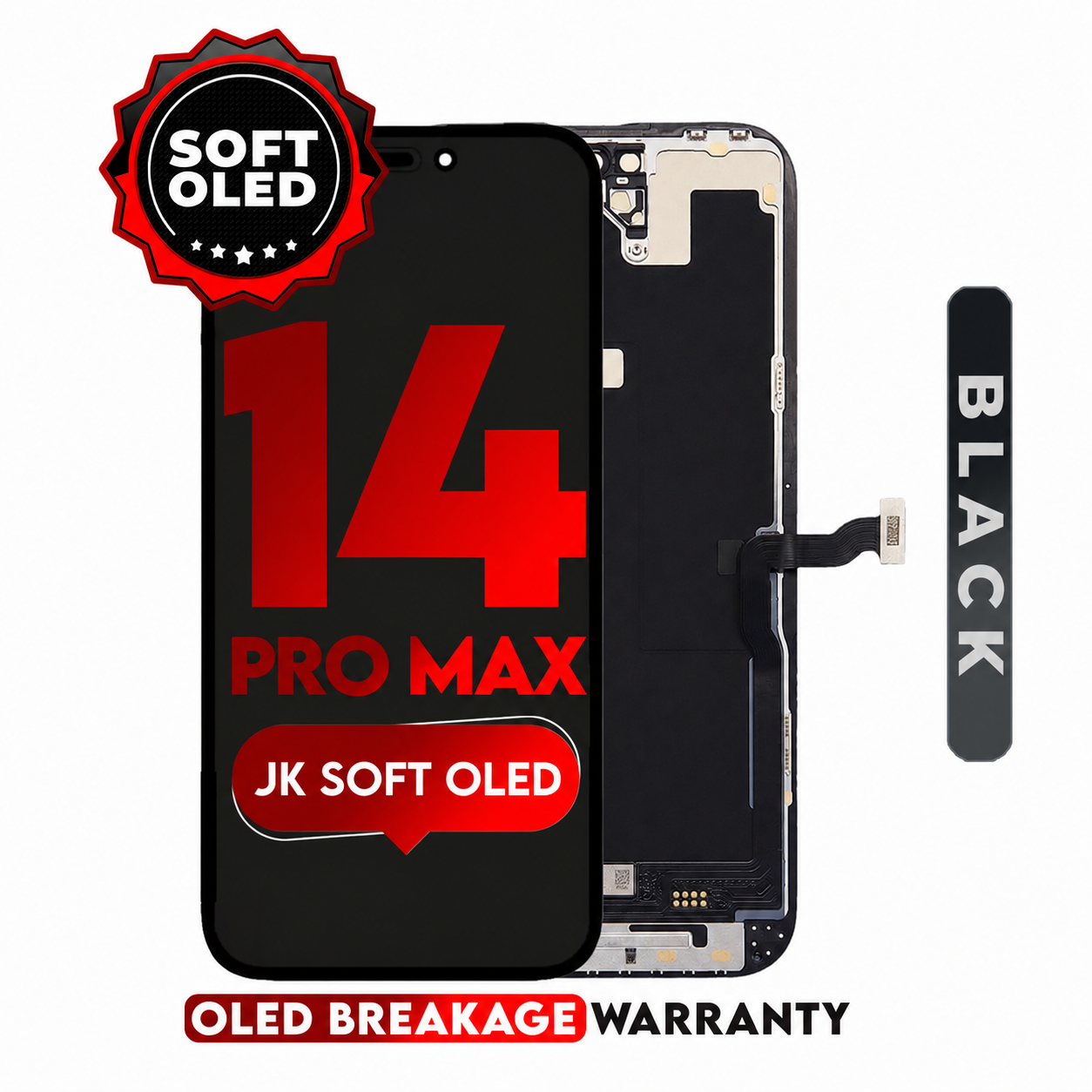 For iPhone 14 Pro Max | Soft oled (JK) (Full Coverage/ Breakage covered)