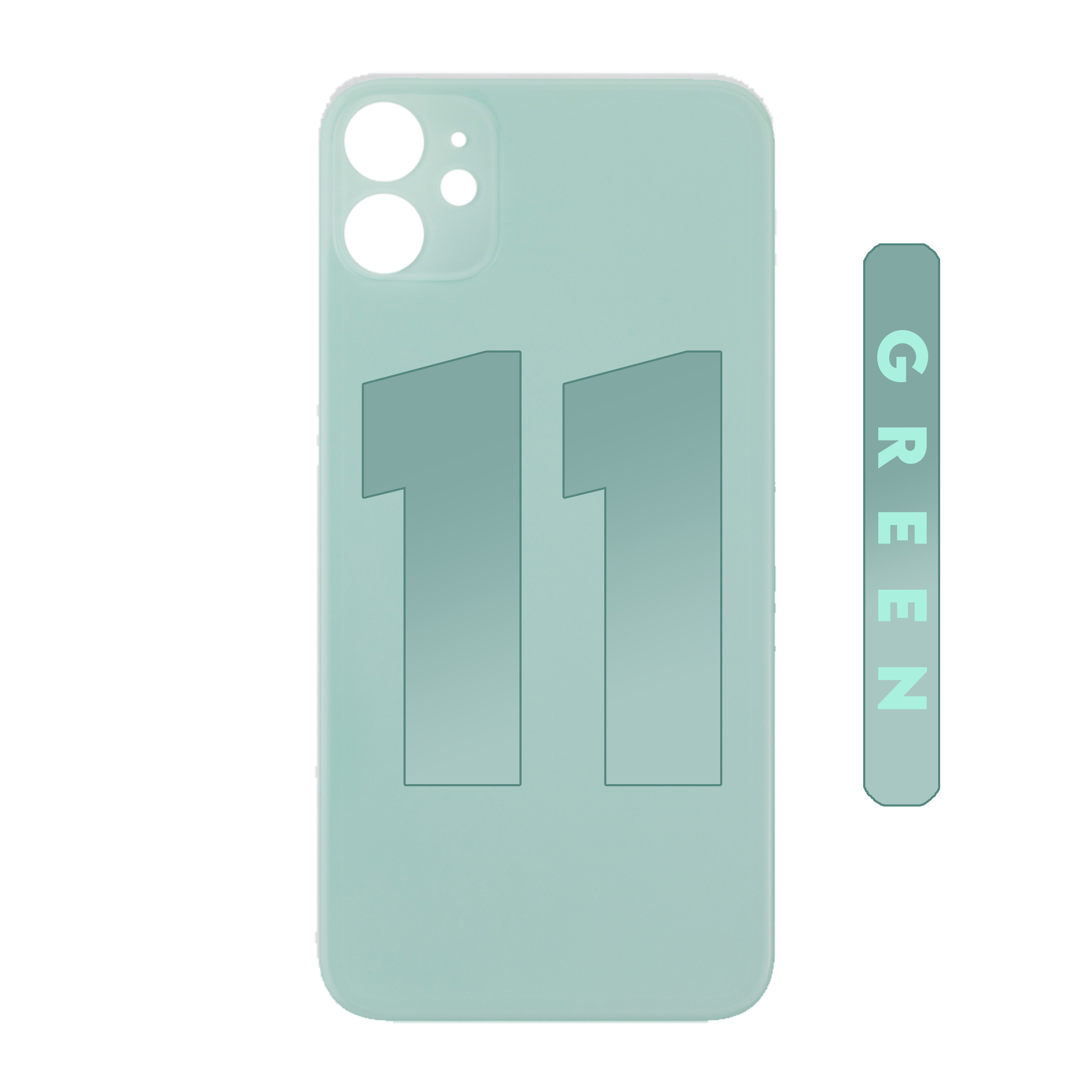 (Green) iPhone 11 | BACK DOOR GLASS (Big Hole) (No Logo) 