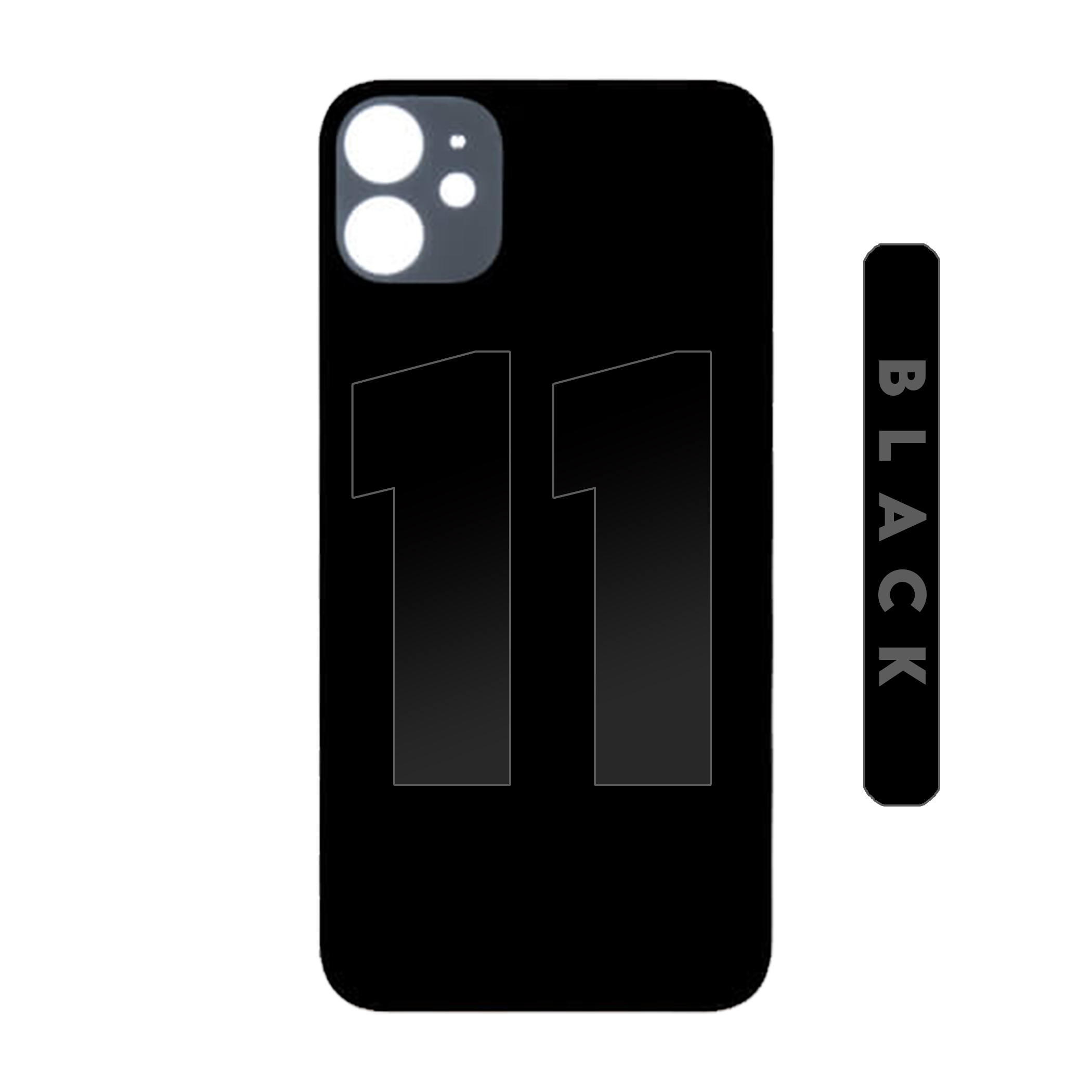 (Black) iPhone 11 | BACK DOOR GLASS (Big Hole) (No Logo)
