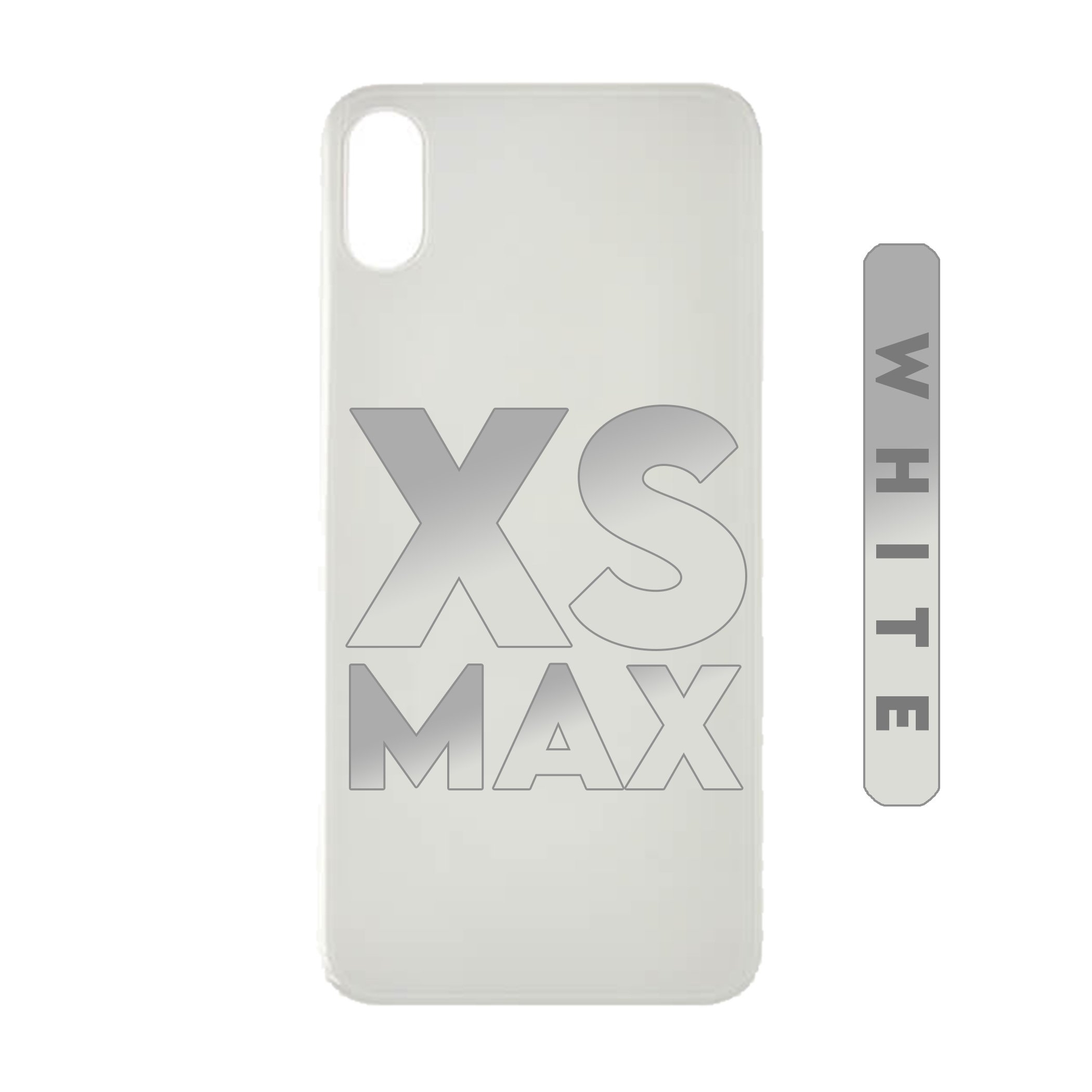 (WHITE) For iPhone Xs Max  | BACK DOOR GLASS (Big Hole) (No Logo)