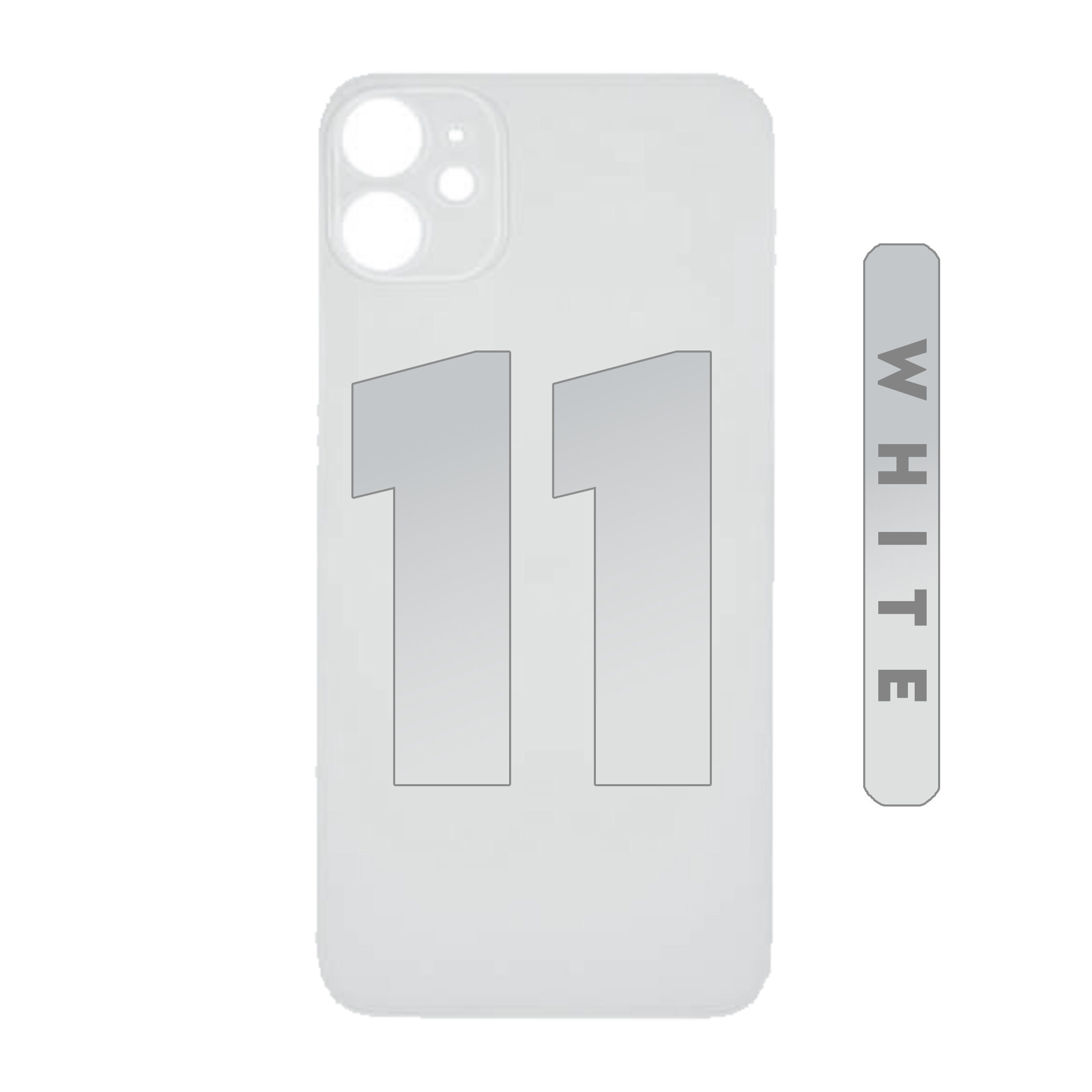 (White) For iPhone 11 | BACK DOOR GLASS (Big Hole) (No Logo)