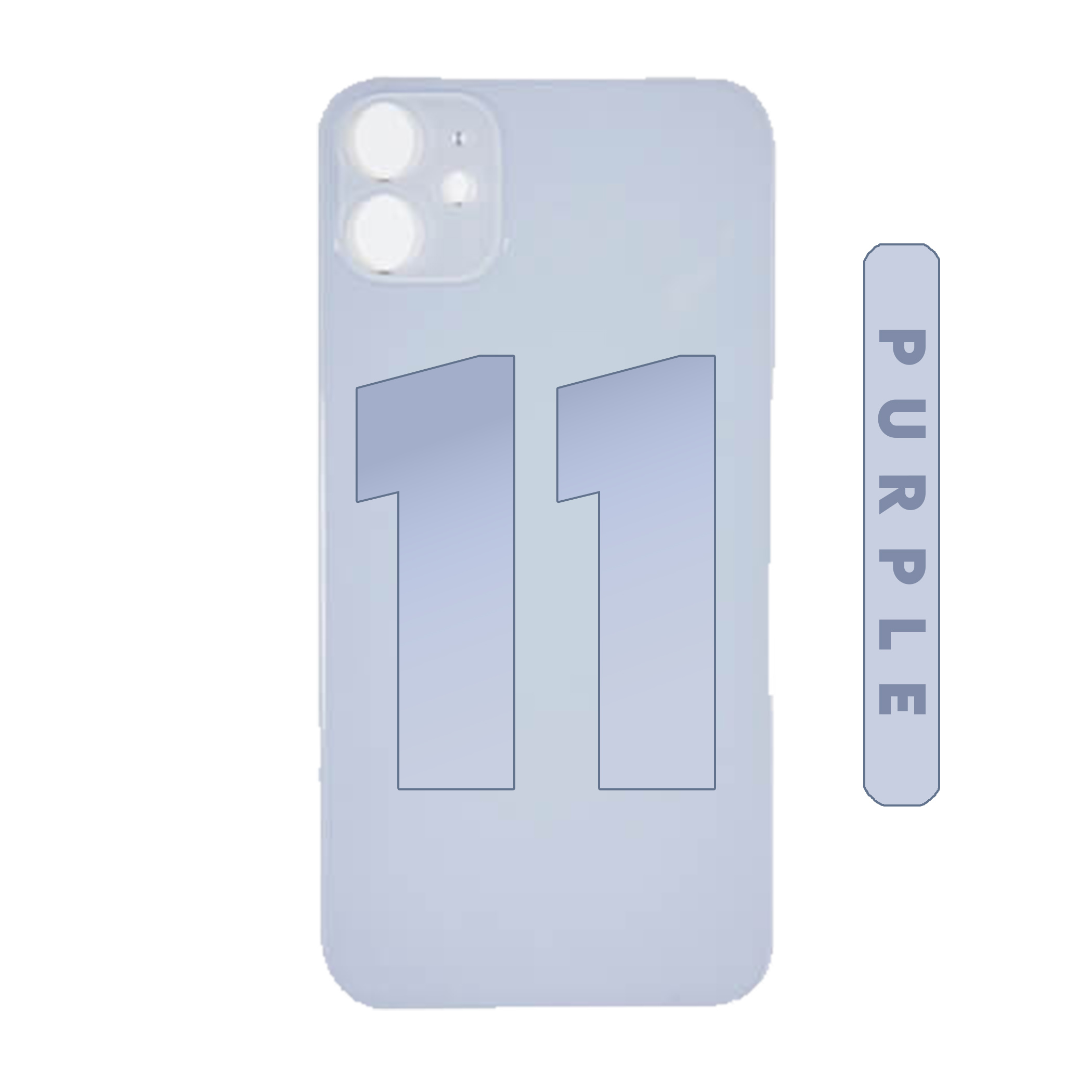 (purple) For iPhone 11 | BACK DOOR GLASS (Big Hole) (No Logo)