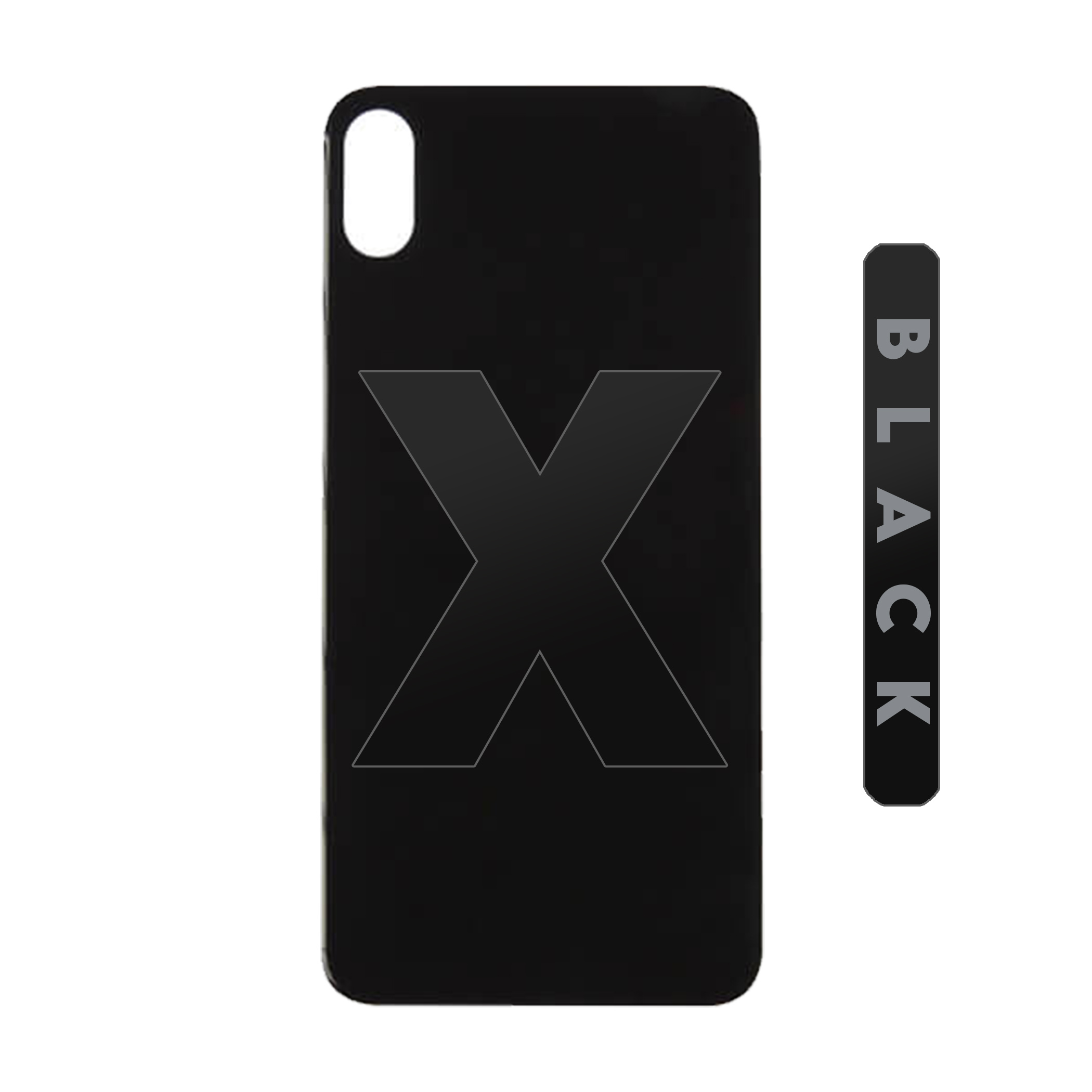 (BLACK) For Iphone X | Back Door  (No Logo)