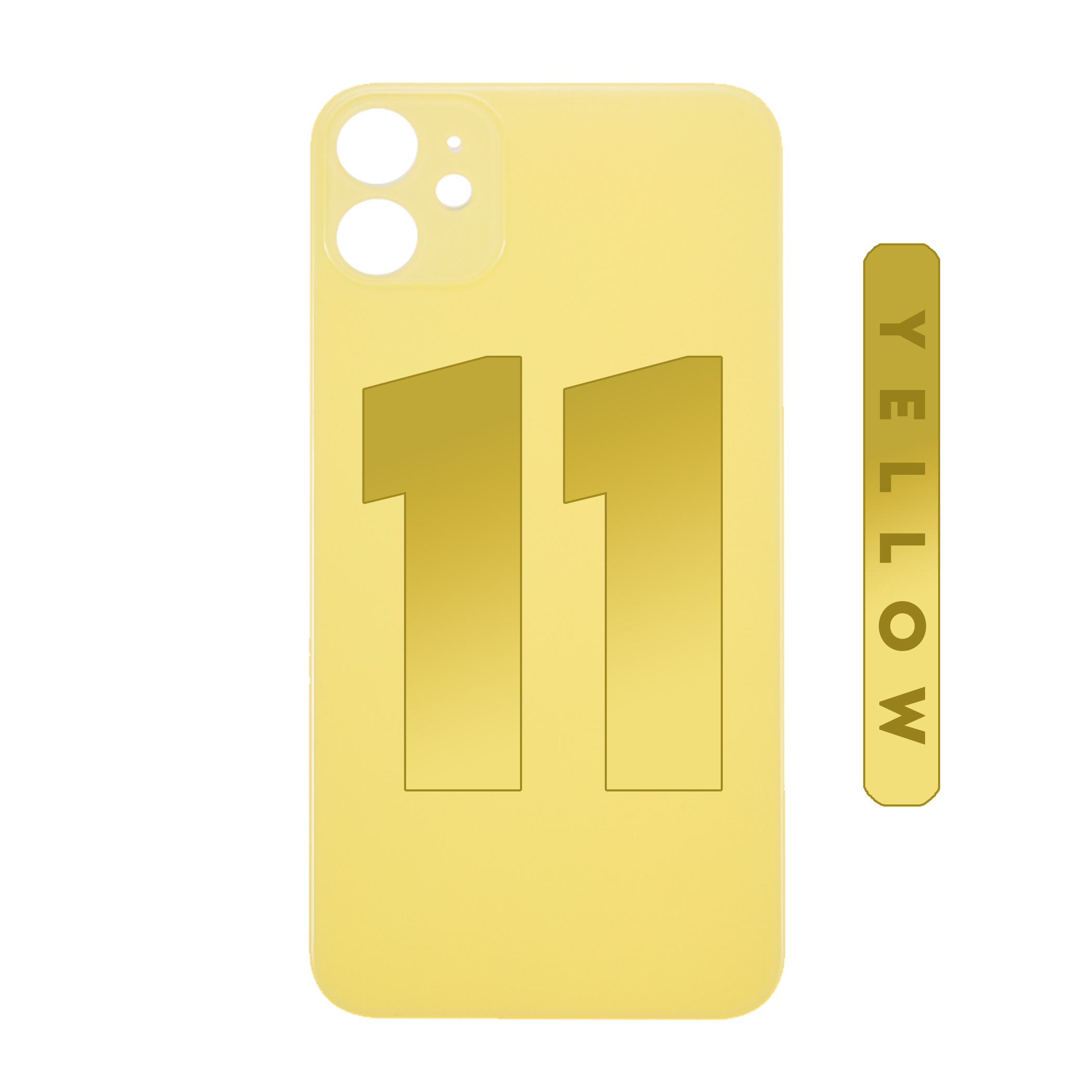 (Yellow) For iPhone 11 | BACK DOOR GLASS (Big Hole) (No Logo)