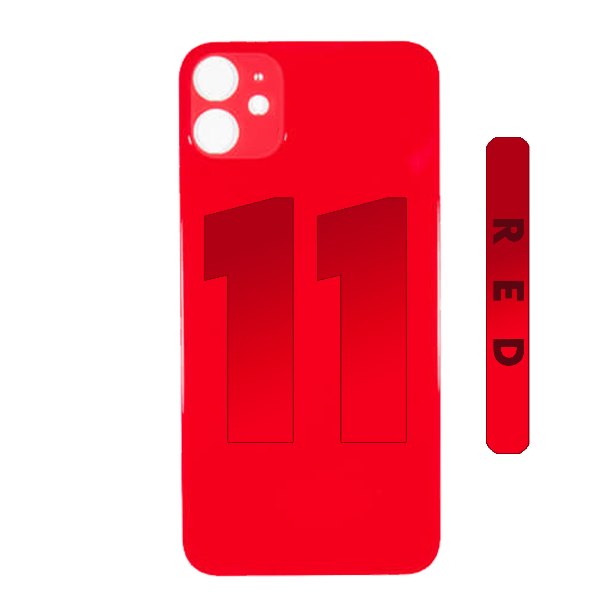 (Red) For iPhone 11  | BACK DOOR GLASS (Big Hole) (No Logo)