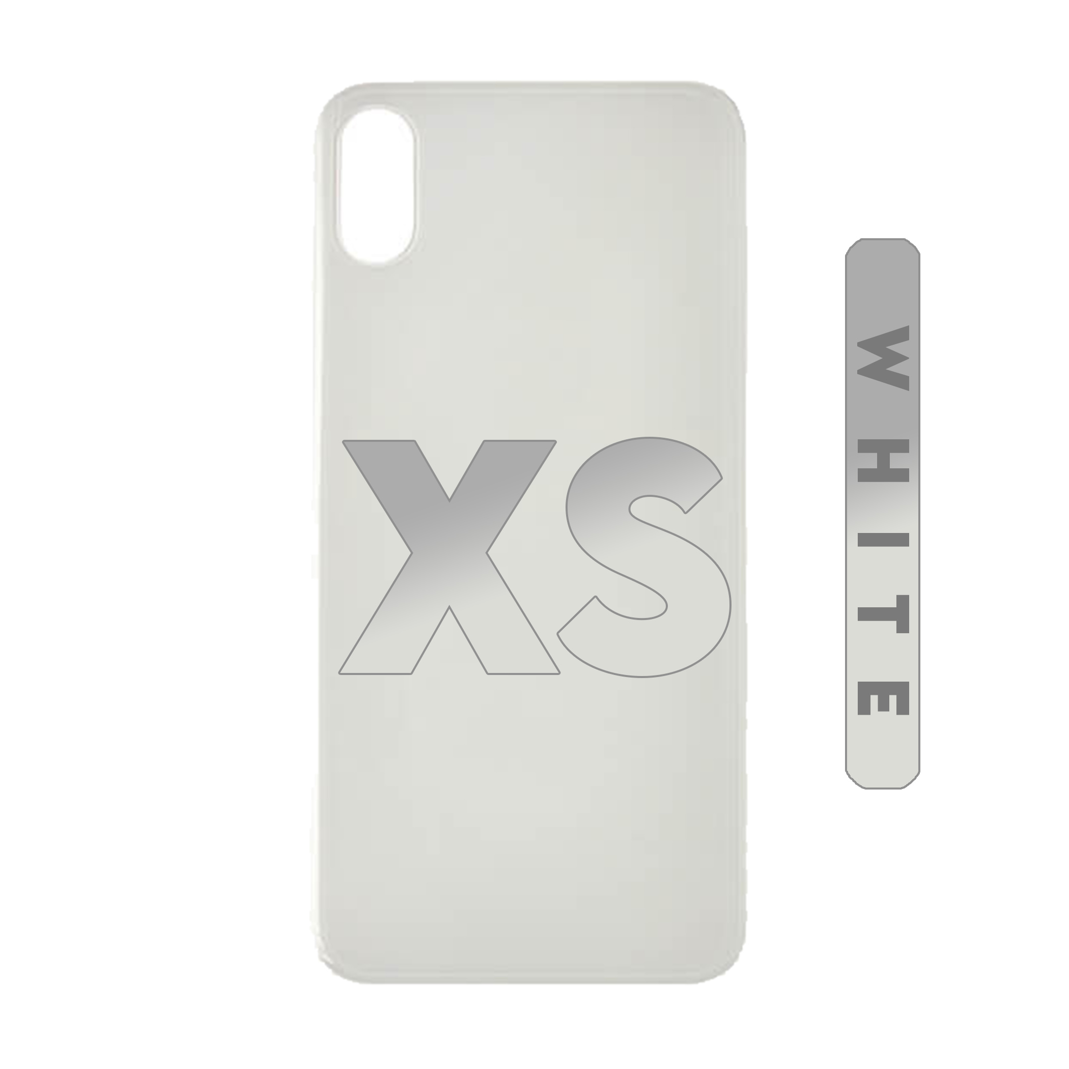 (White) For iPhone XS  | BACK DOOR GLASS (Big Hole) (No Logo)