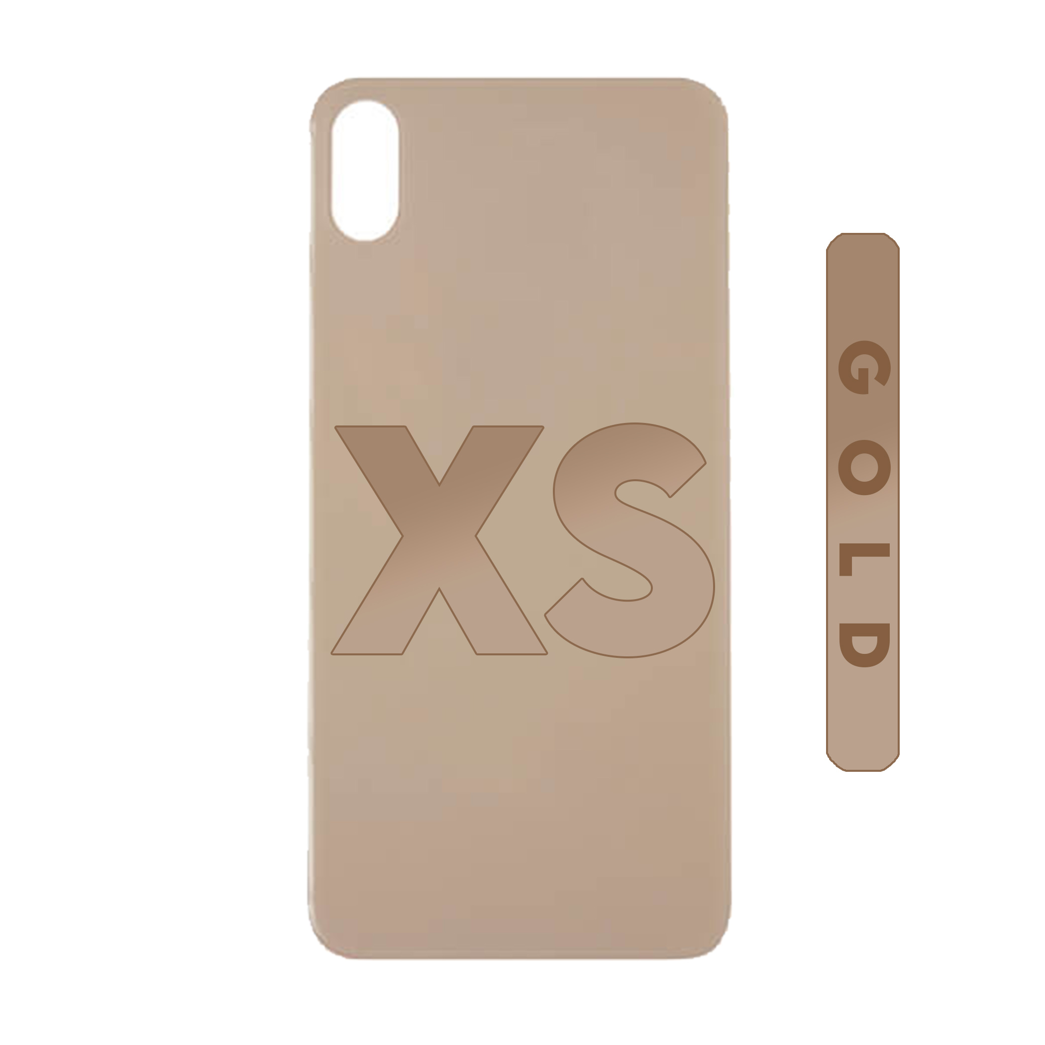 (GOLD) For iPhone XS  | BACK DOOR GLASS (Big Hole) (No Logo)