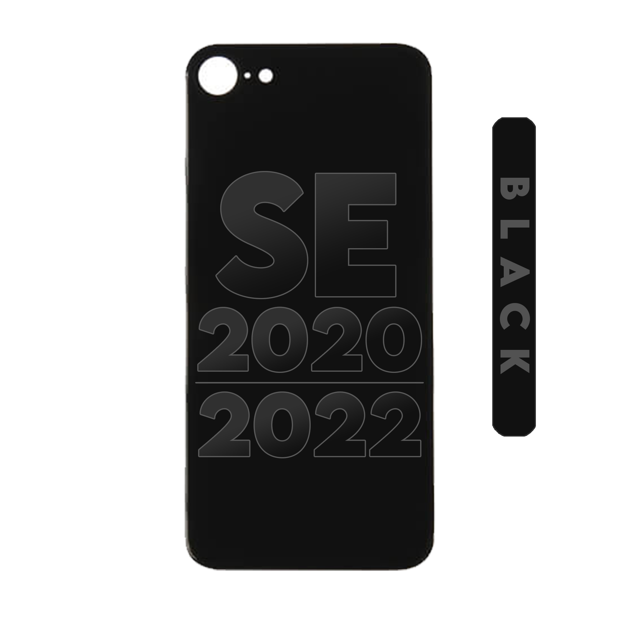  (Black) For iPhone SE 2020 / 2022 | BACK DOOR GLASS (Big Hole) (No Logo)