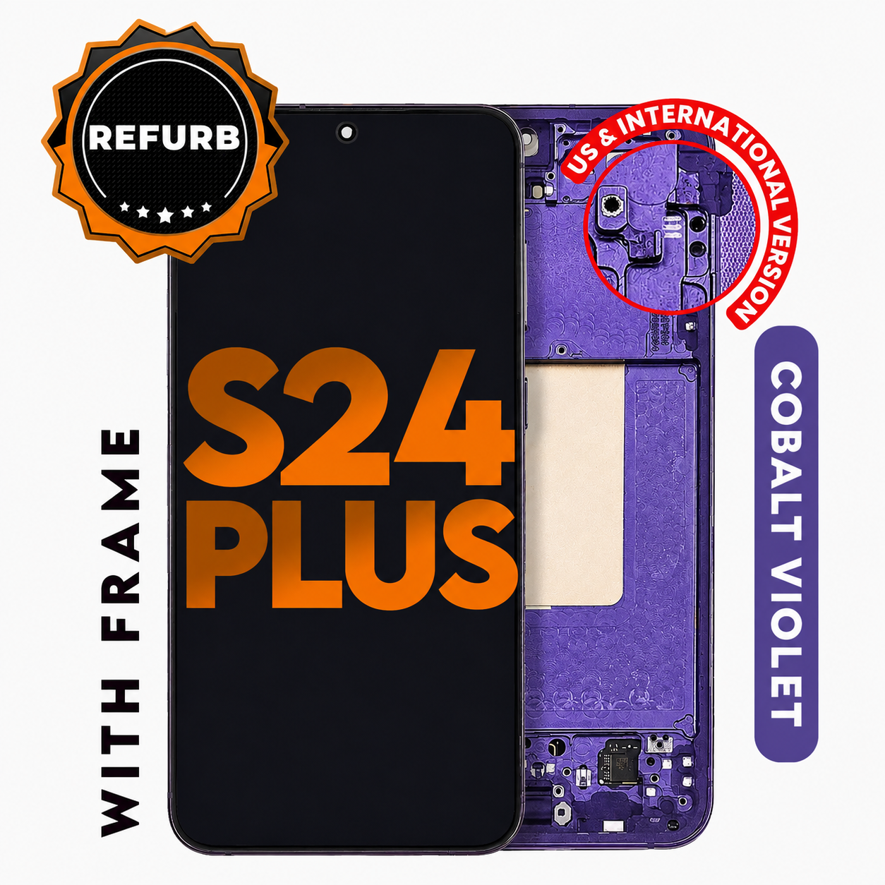 (Premium) (Cobalt Violet) For Galaxy  S24 Plus |  Oled Screen With Frame 