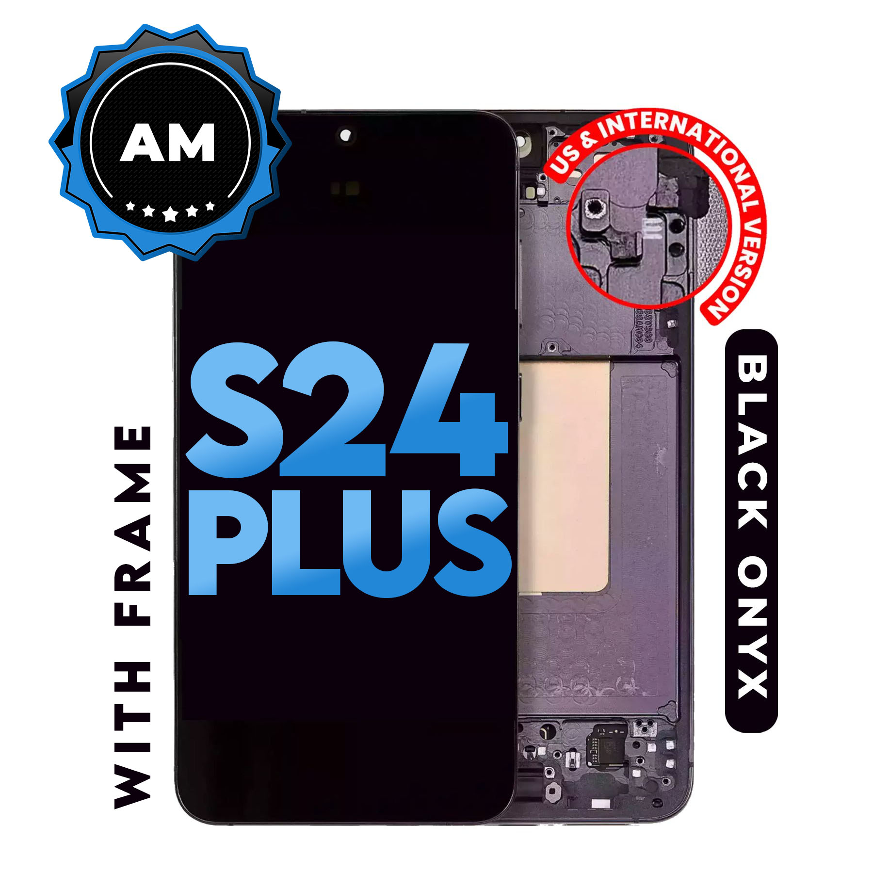 (Generic) Samsung S24 Plus (with Frame) Replacement Part - Onyx Black