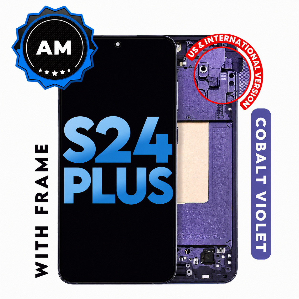 (Generic) Samsung S24 Plus (with Frame) Replacement Part - Cobalt Violet