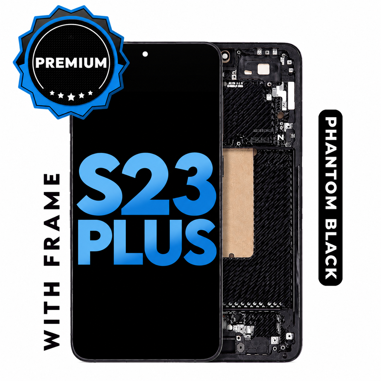 (Generic) Samsung S23 Plus 5G (with Frame) LCD Replacement Part - Phantom Black