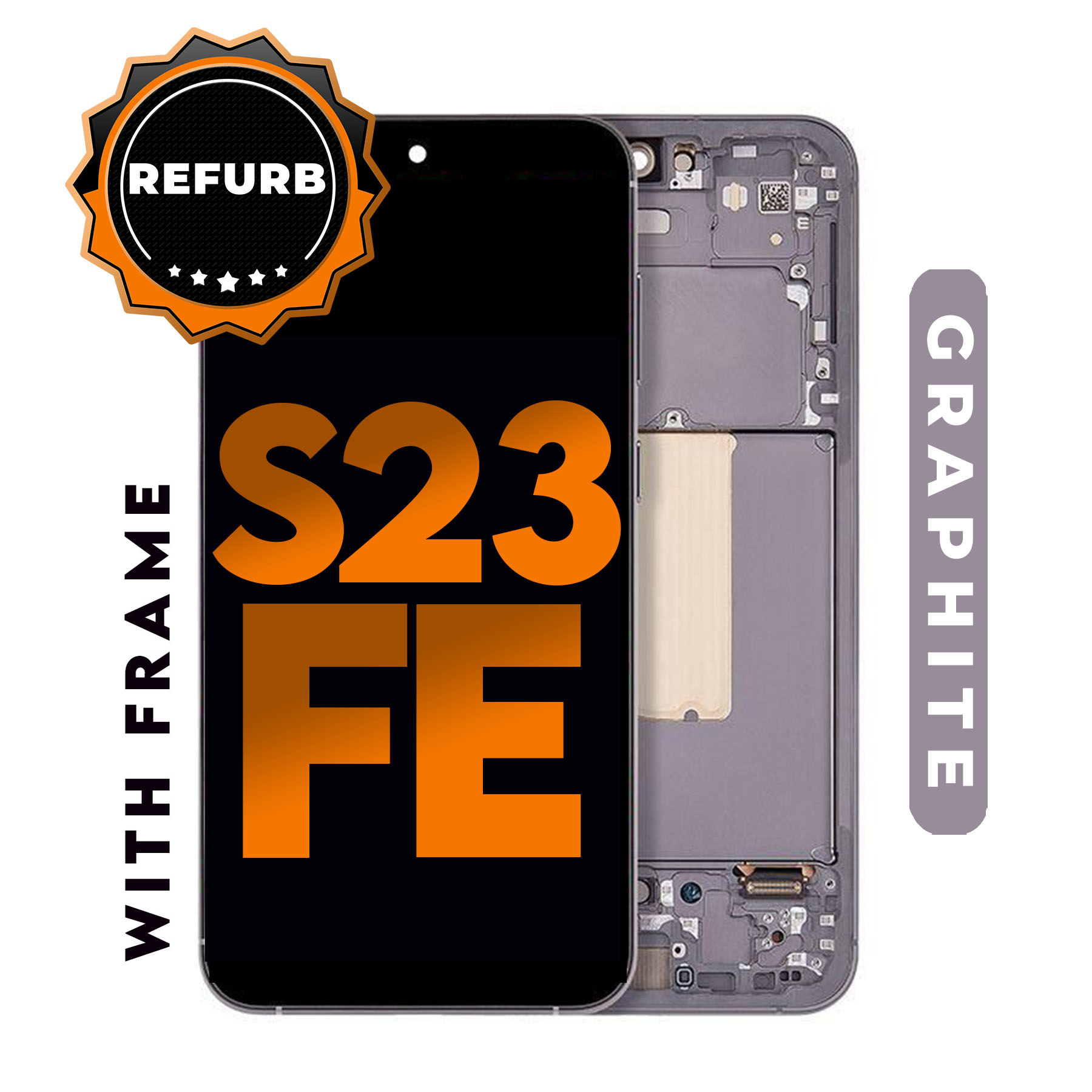 (Refurbished) Samsung S23 FE LCD With Frame Replacement Part (Graphite)
