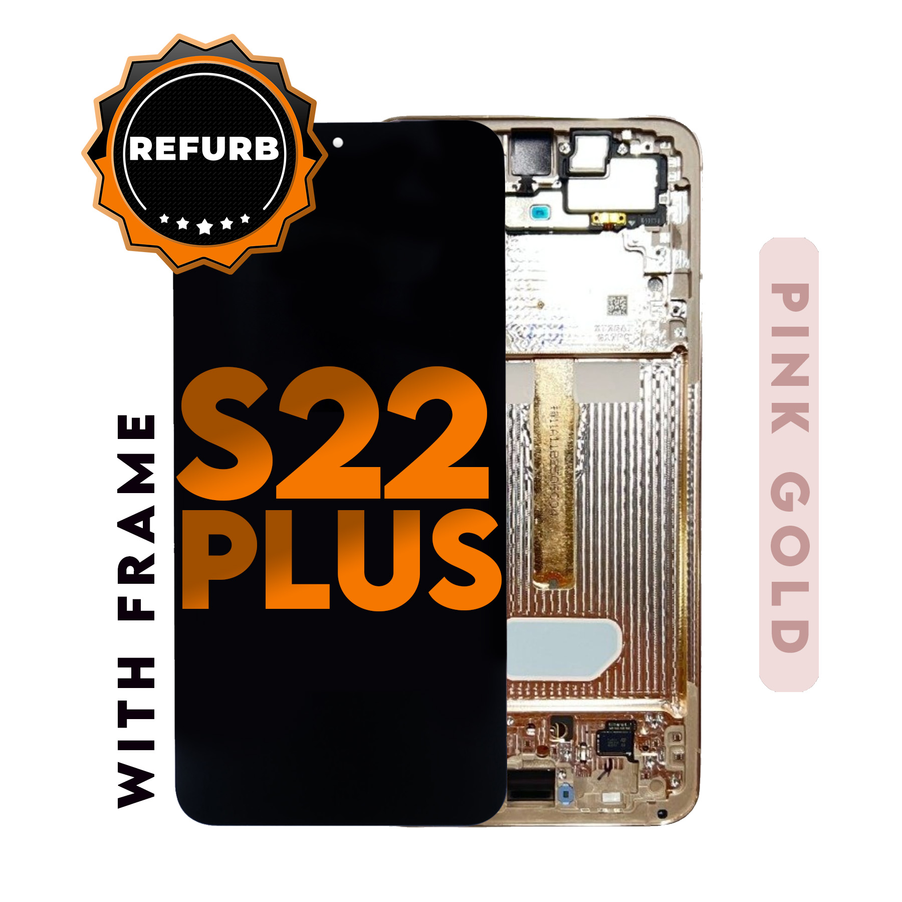 (Pink Gold) (Refurbished) For Galaxy S22 Plus | LCD Replacement Part with Frame 