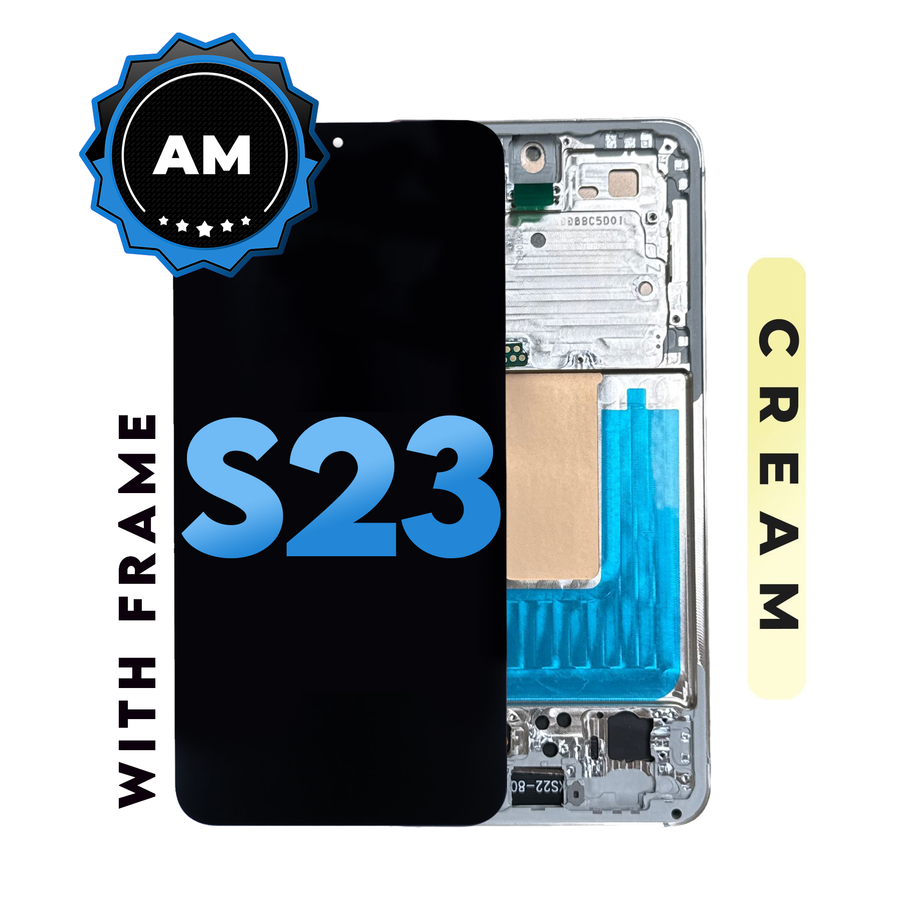(TFT) Galaxy S23 5G (with Frame) Replacement Part - CREAM