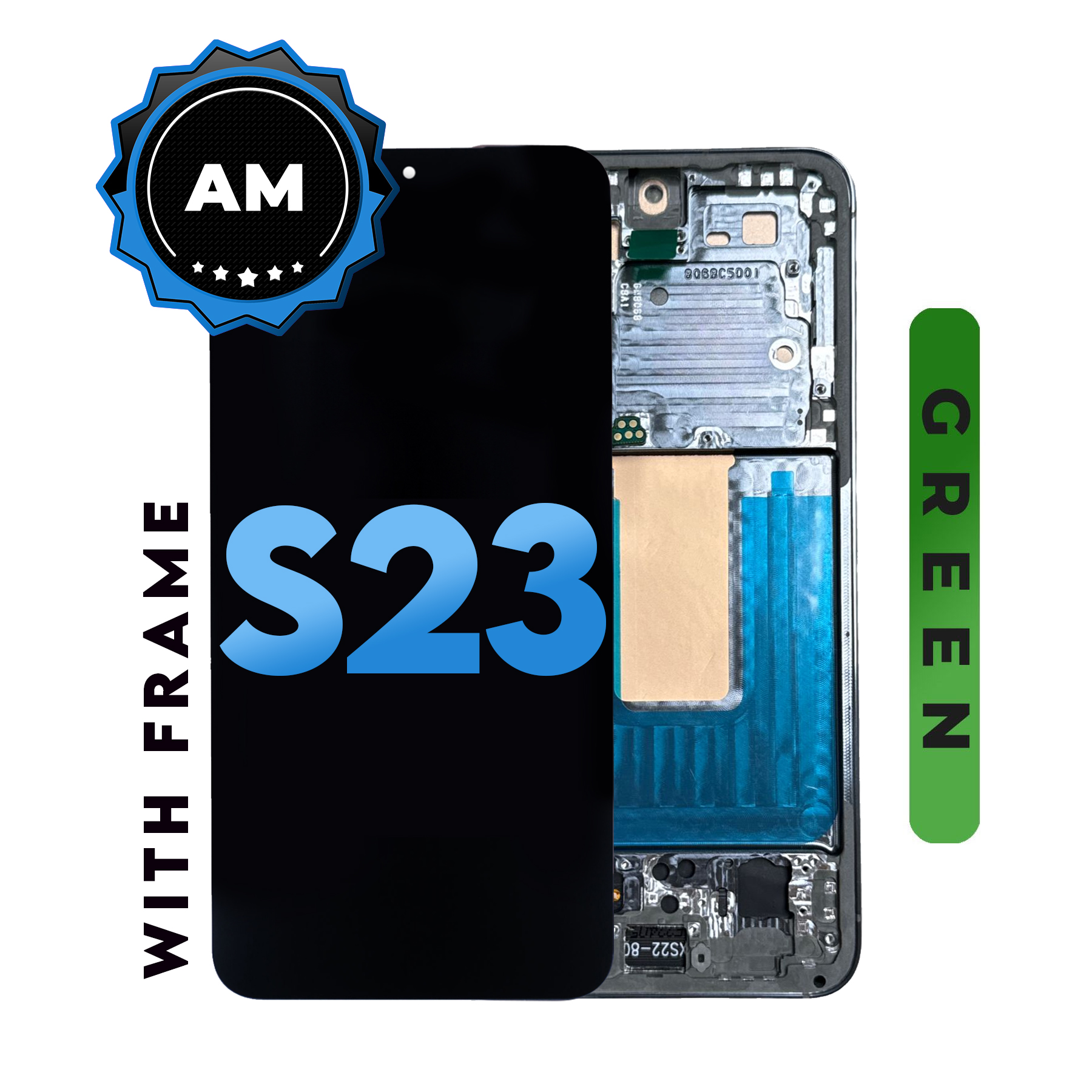 (TFT) Samsung S23 5G (with Frame) LCD Replacement Part - GREEN