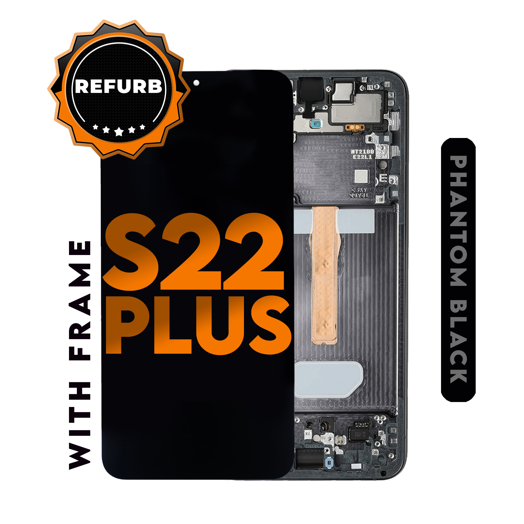(Black) (Refurbished) For Galaxy S22 Plus | LCD Replacement Part with Frame 
