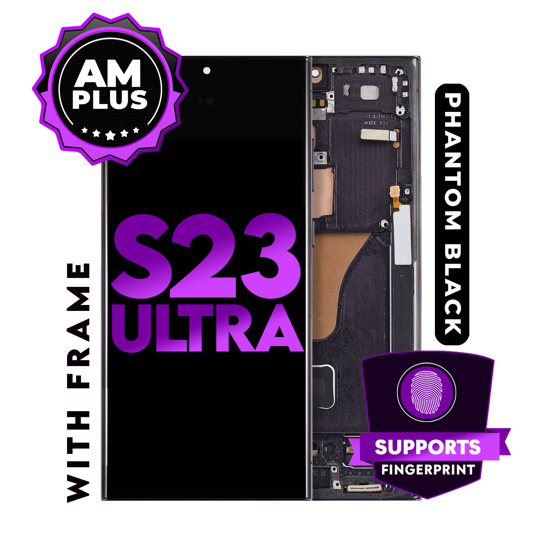 (Generic) Galaxy S23 Ultra 5G (with Frame) Replacement Lcd Part - Phantom Black