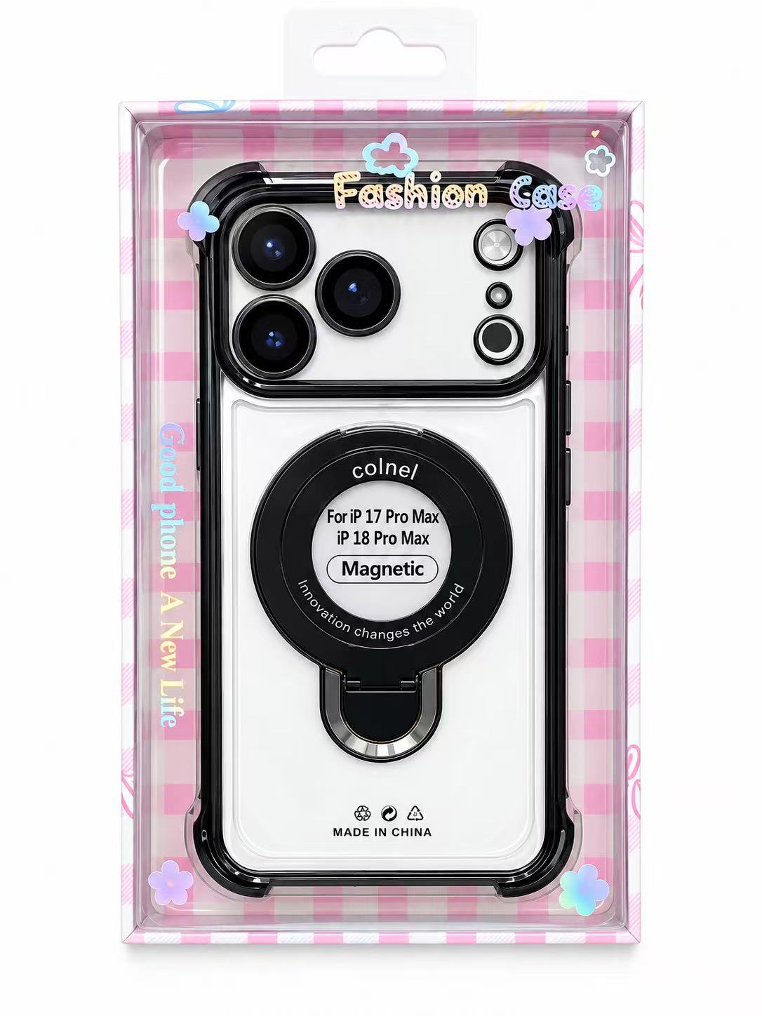 FOR IPHONE 18 PRO MAX / 17 PRO MAX | Clear Heavy Duty Case with Magnetic stand