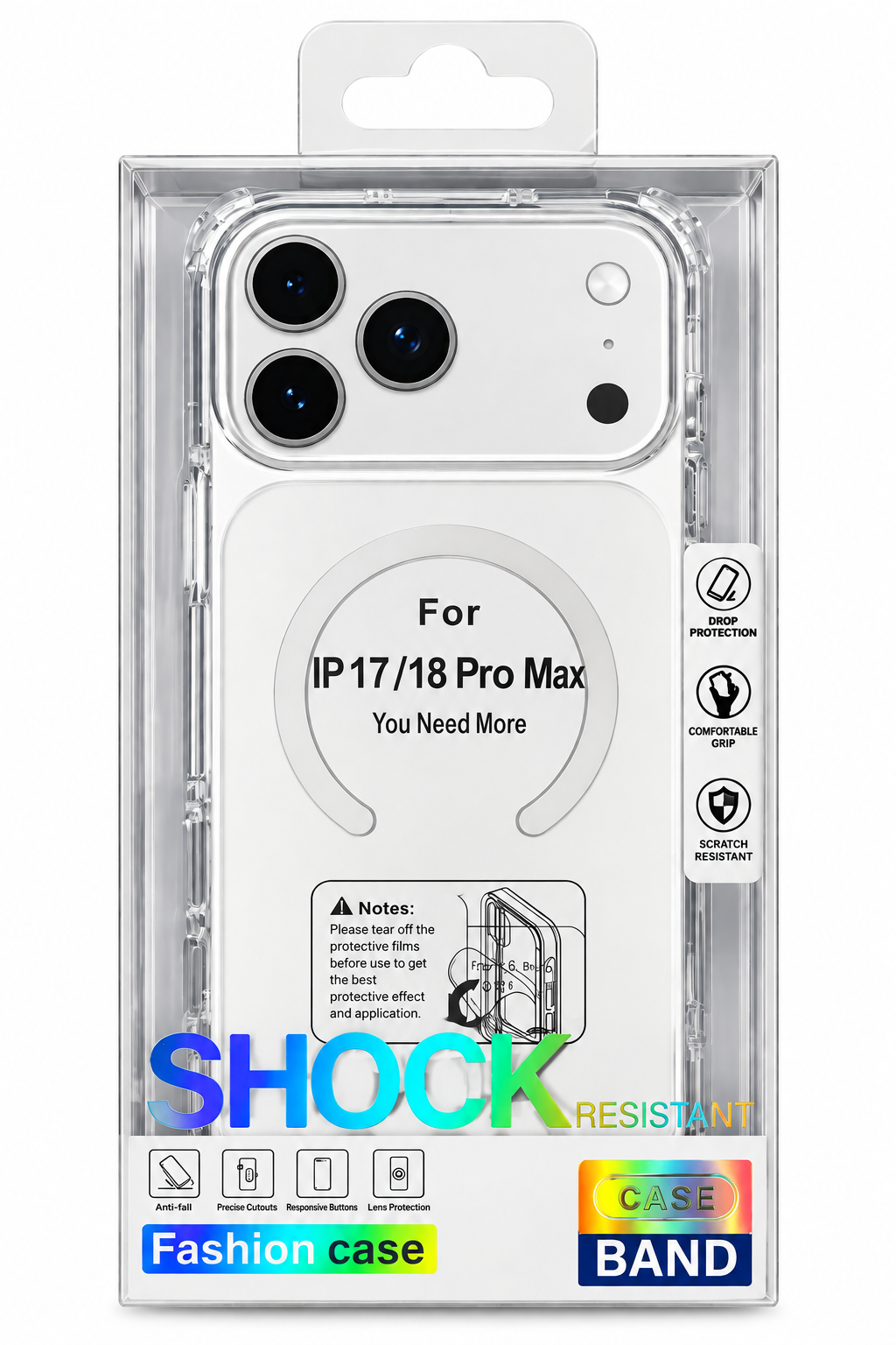 FOR iPhone 18 Pro Max / 17 Pro Max | HEAVY DUTY MAGNETIC CASE (CLEAR)